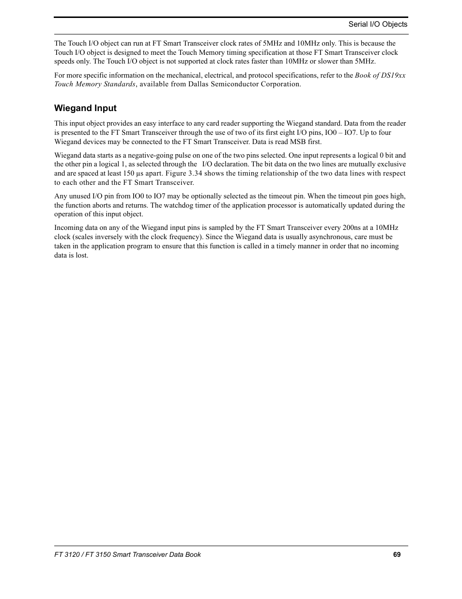 Wiegand input | Echelon FT 3150 Smart Transceiver User Manual | Page 75 / 157