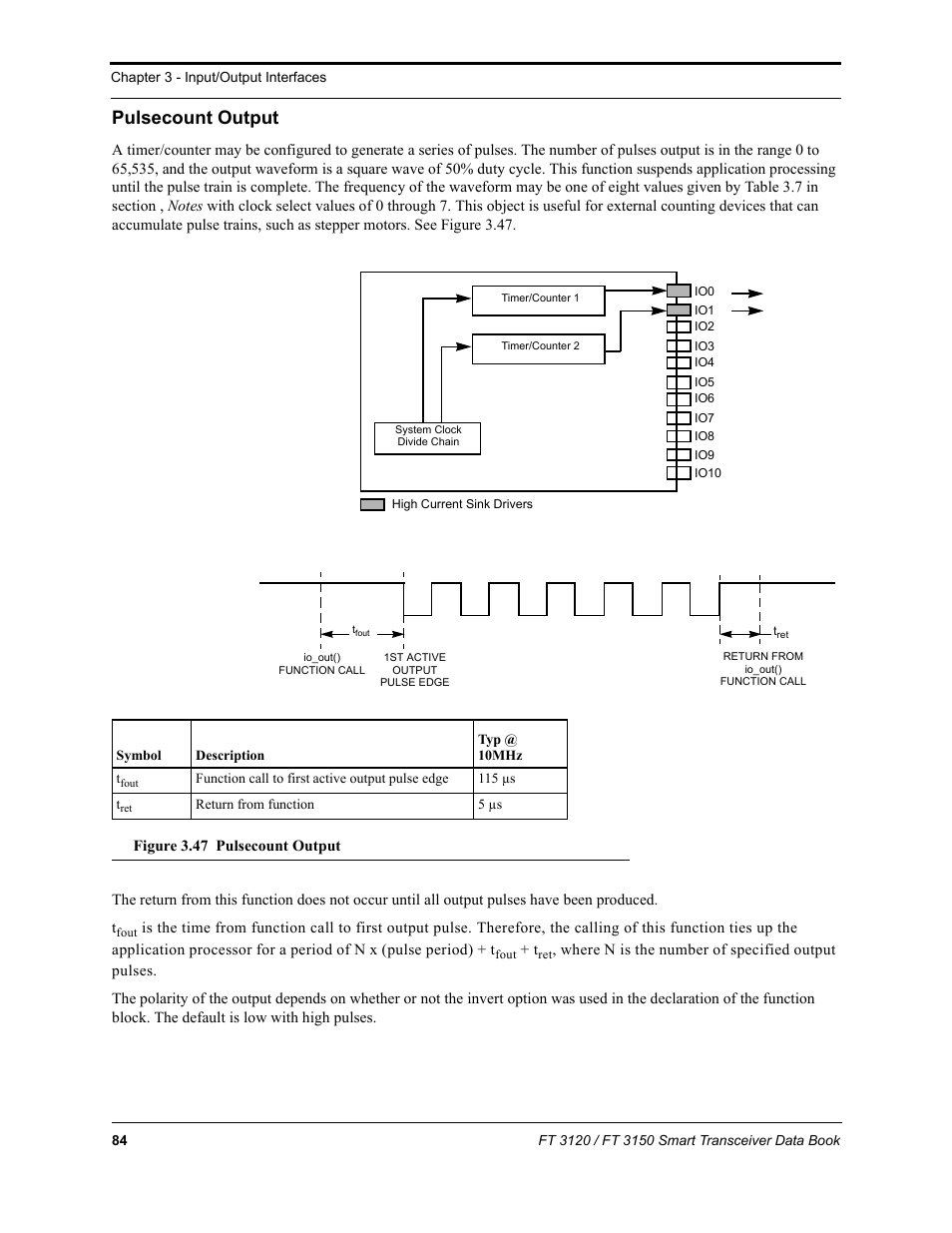 Pulsecount output | Echelon FT 3150 Smart Transceiver User Manual | Page 90 / 157