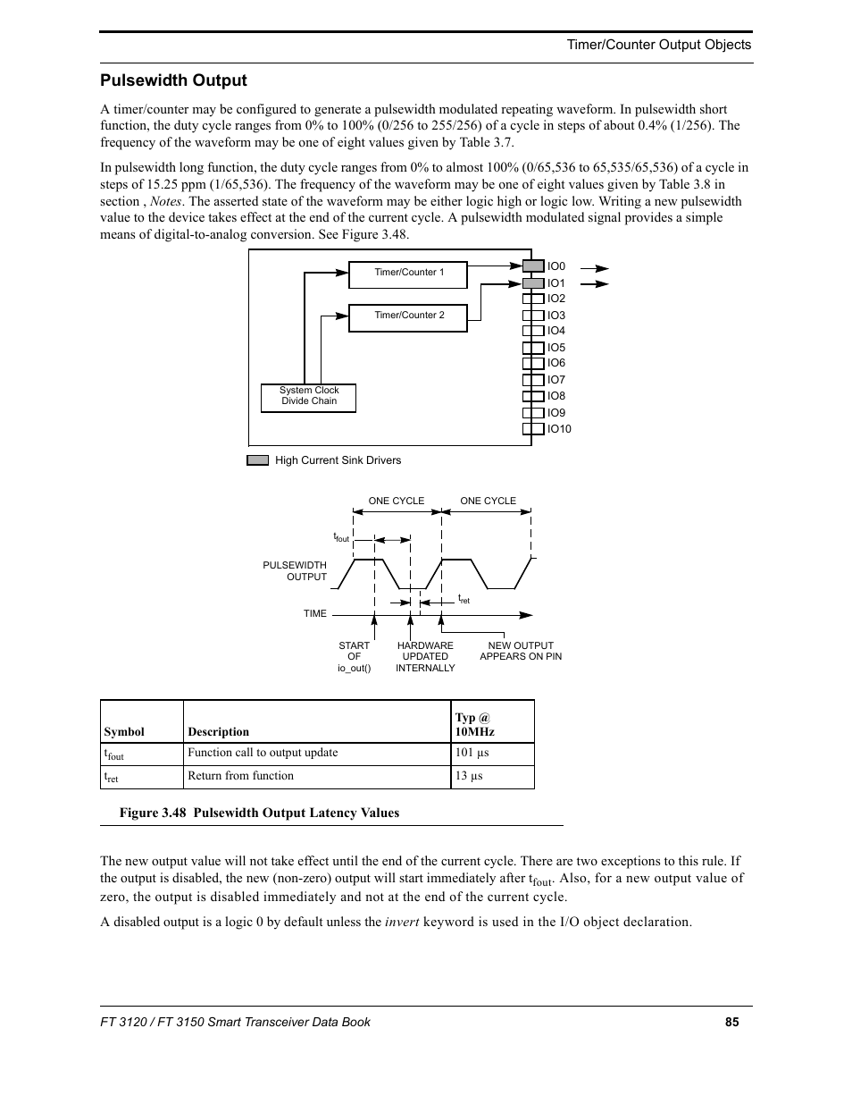 Pulsewidth output | Echelon FT 3150 Smart Transceiver User Manual | Page 91 / 157