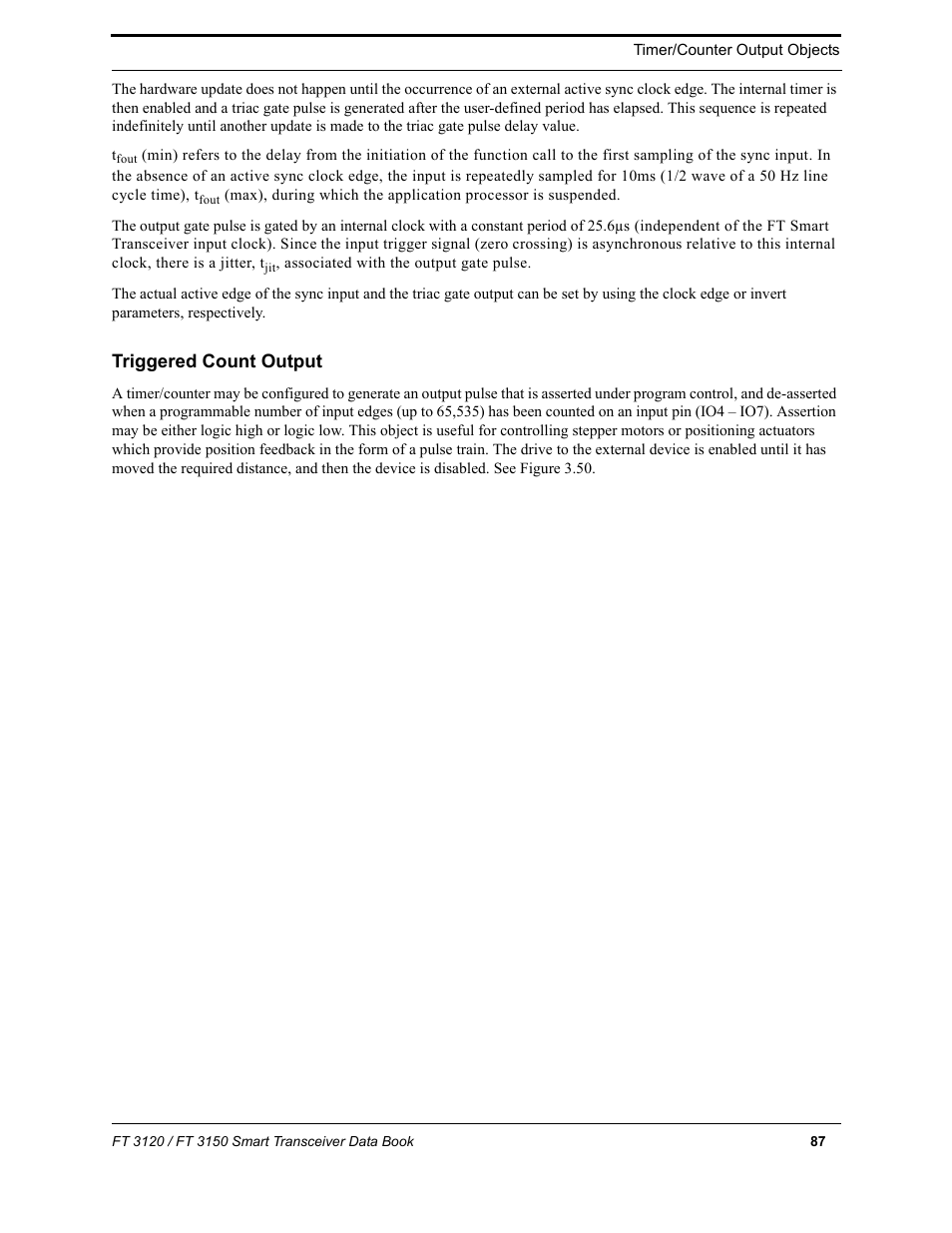 Triggered count output | Echelon FT 3150 Smart Transceiver User Manual | Page 93 / 157