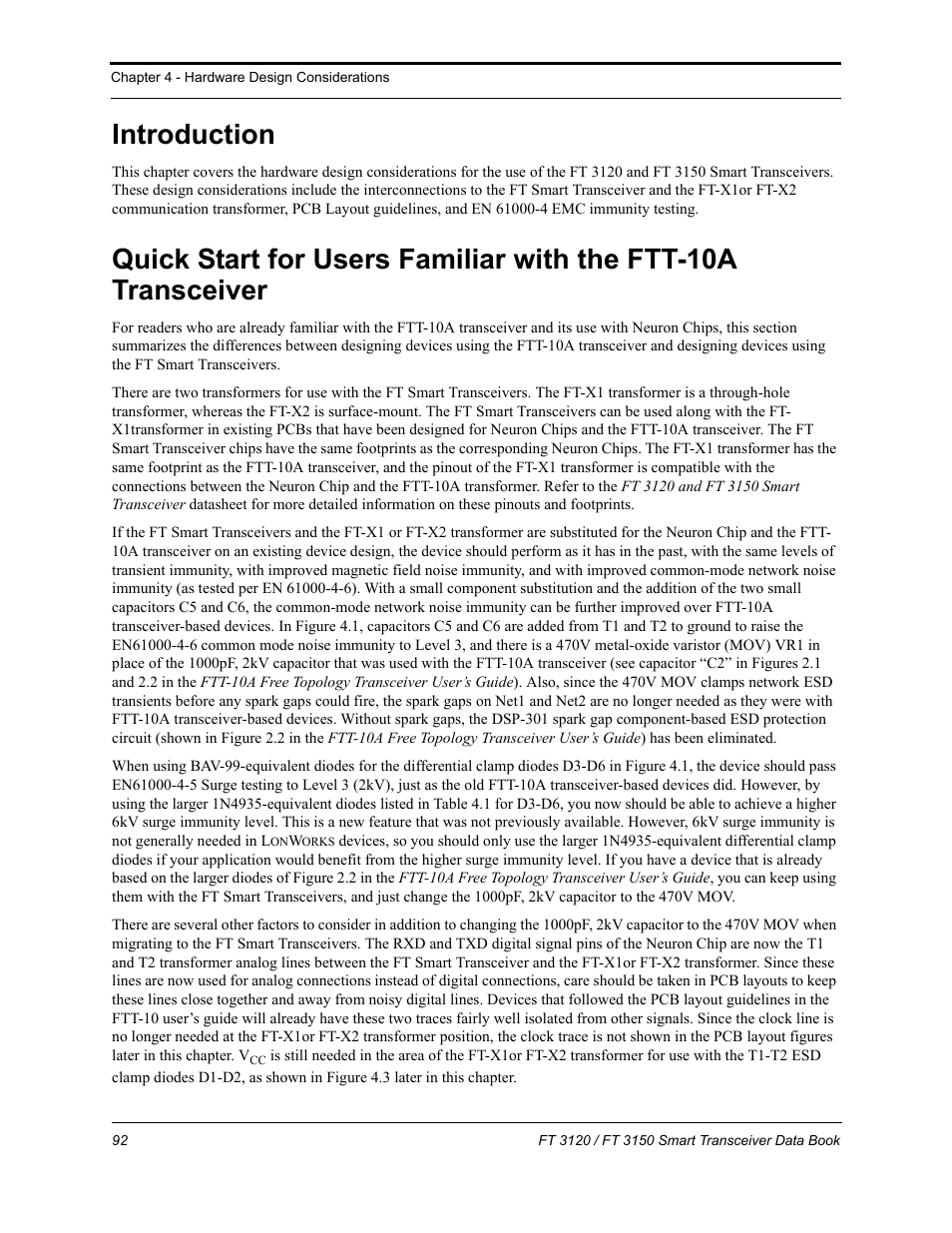 Introduction | Echelon FT 3150 Smart Transceiver User Manual | Page 98 / 157