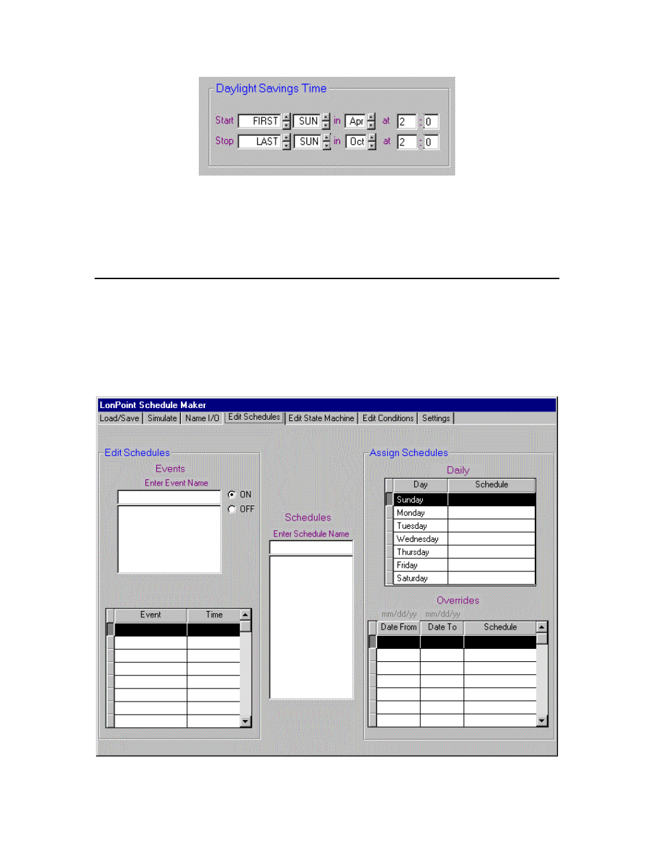 Configuring the event scheduler functional block | Echelon LonPoint Application and Plug-In User Manual | Page 123 / 191