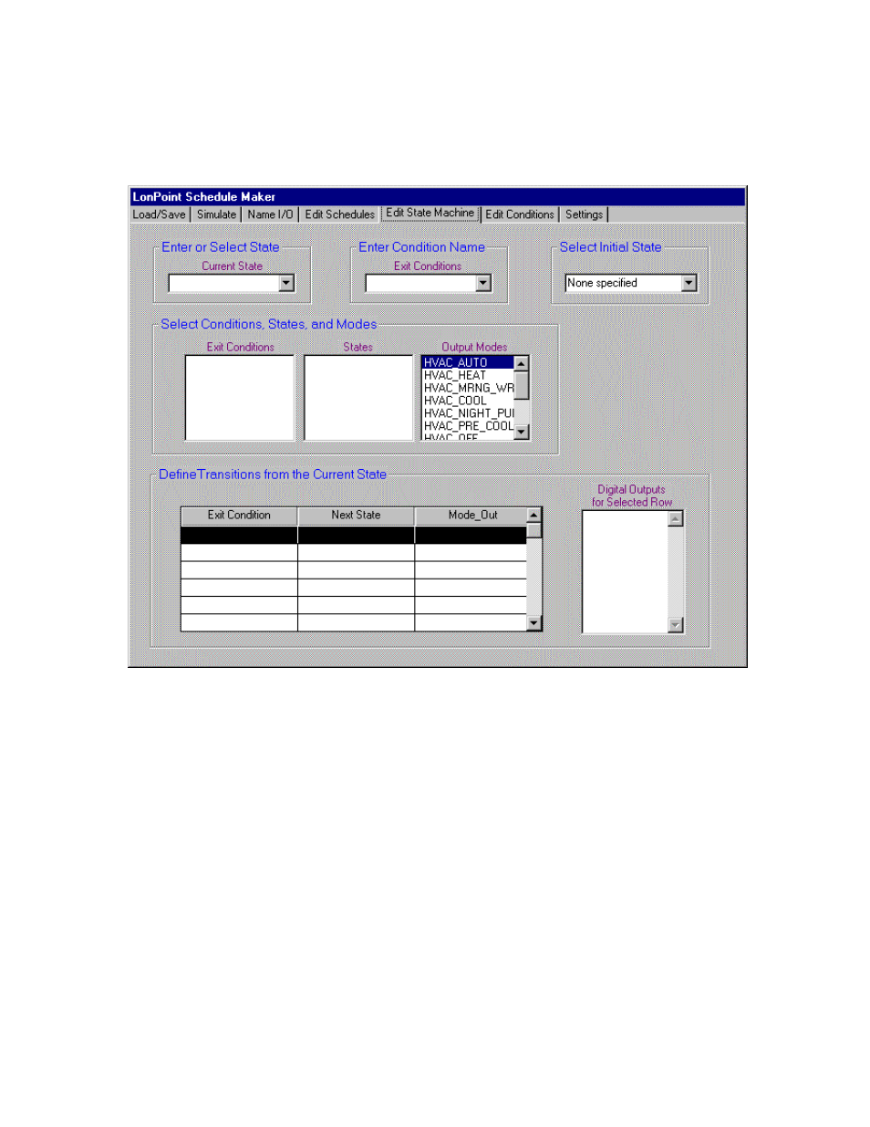 Defining the state machine | Echelon LonPoint Application and Plug-In User Manual | Page 131 / 191