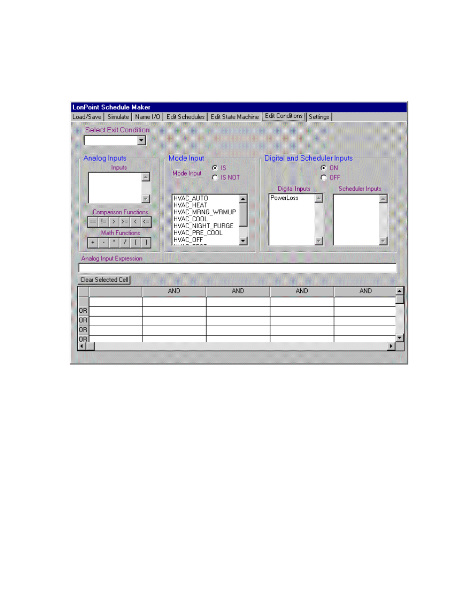 Defining exit conditions | Echelon LonPoint Application and Plug-In User Manual | Page 133 / 191