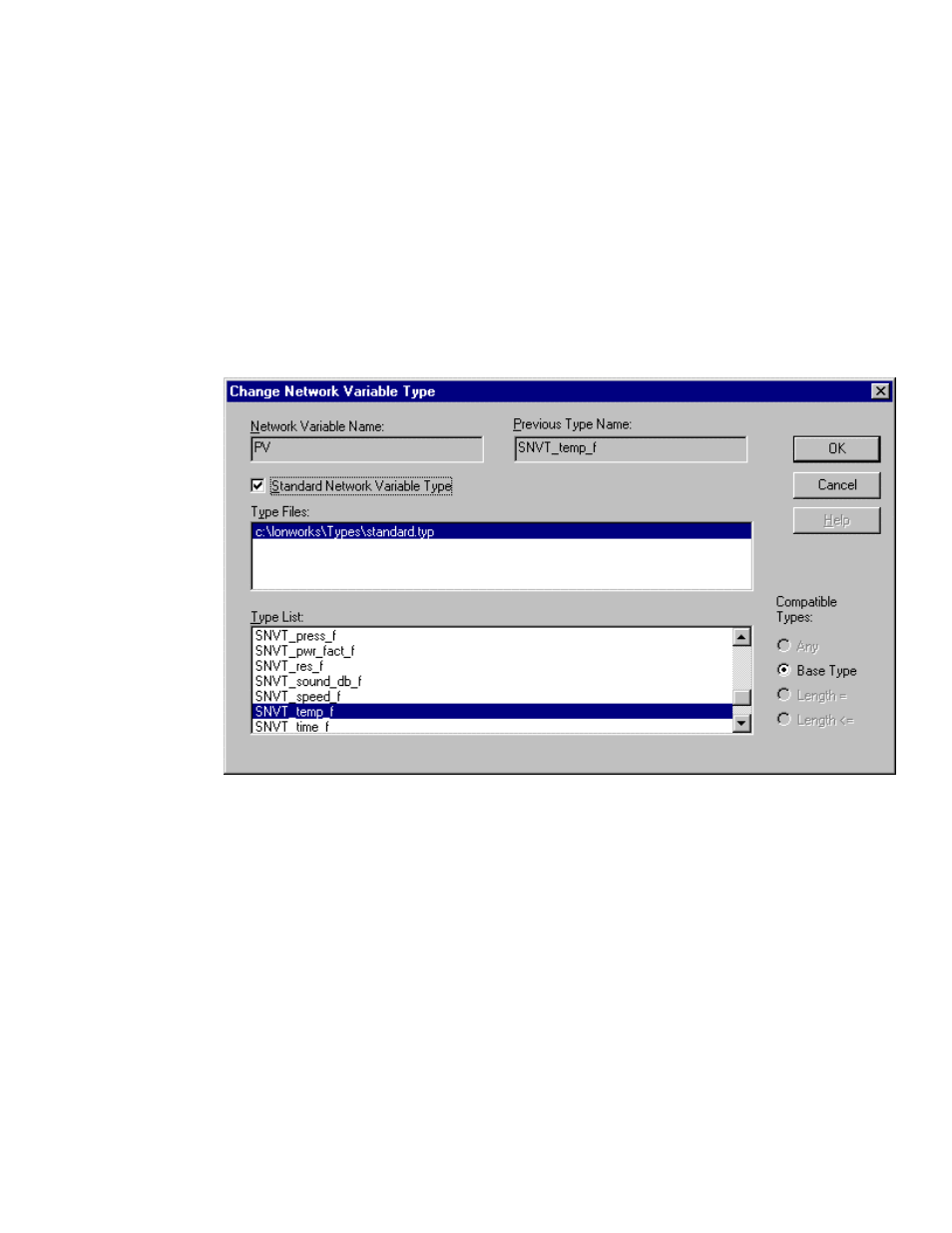 Changing network variable types | Echelon LonPoint Application and Plug-In User Manual | Page 15 / 191