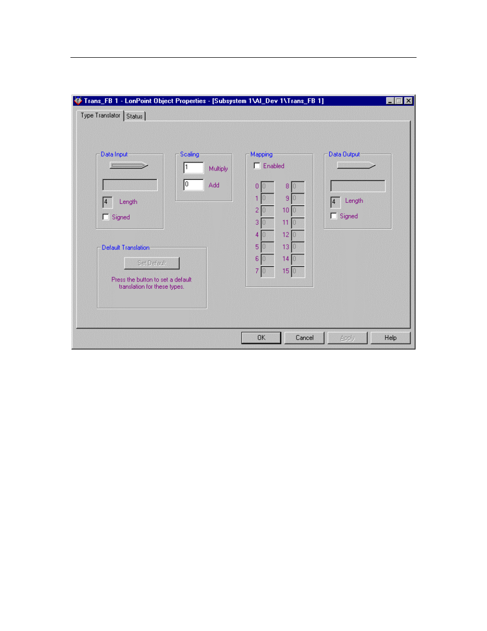 Type translator | Echelon LonPoint Application and Plug-In User Manual | Page 163 / 191