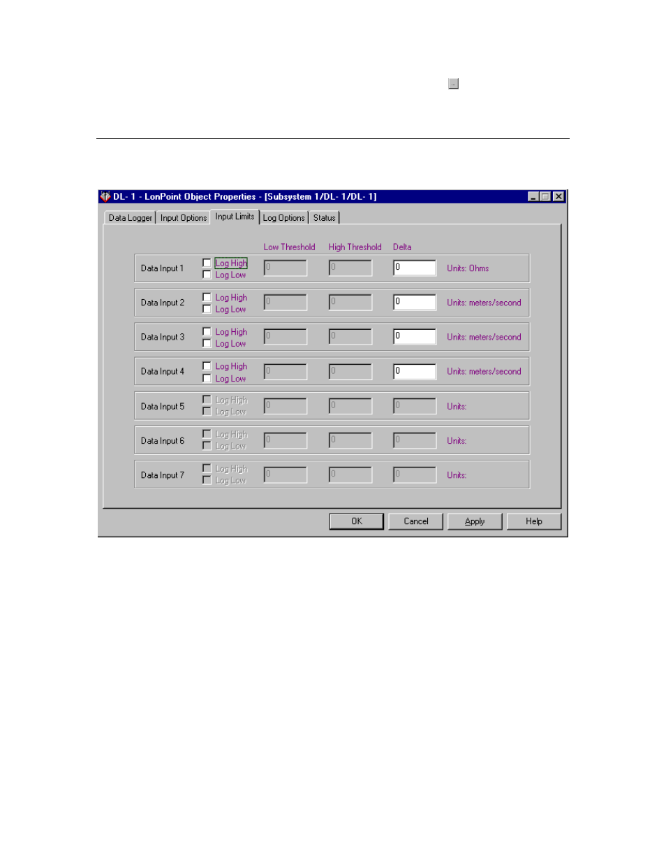 Input limits | Echelon LonPoint Application and Plug-In User Manual | Page 171 / 191