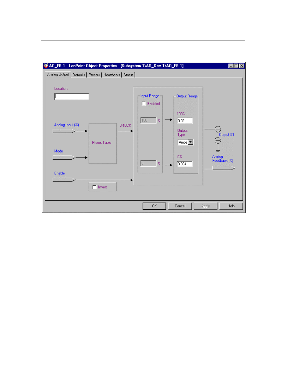 Analog output | Echelon LonPoint Application and Plug-In User Manual | Page 69 / 191