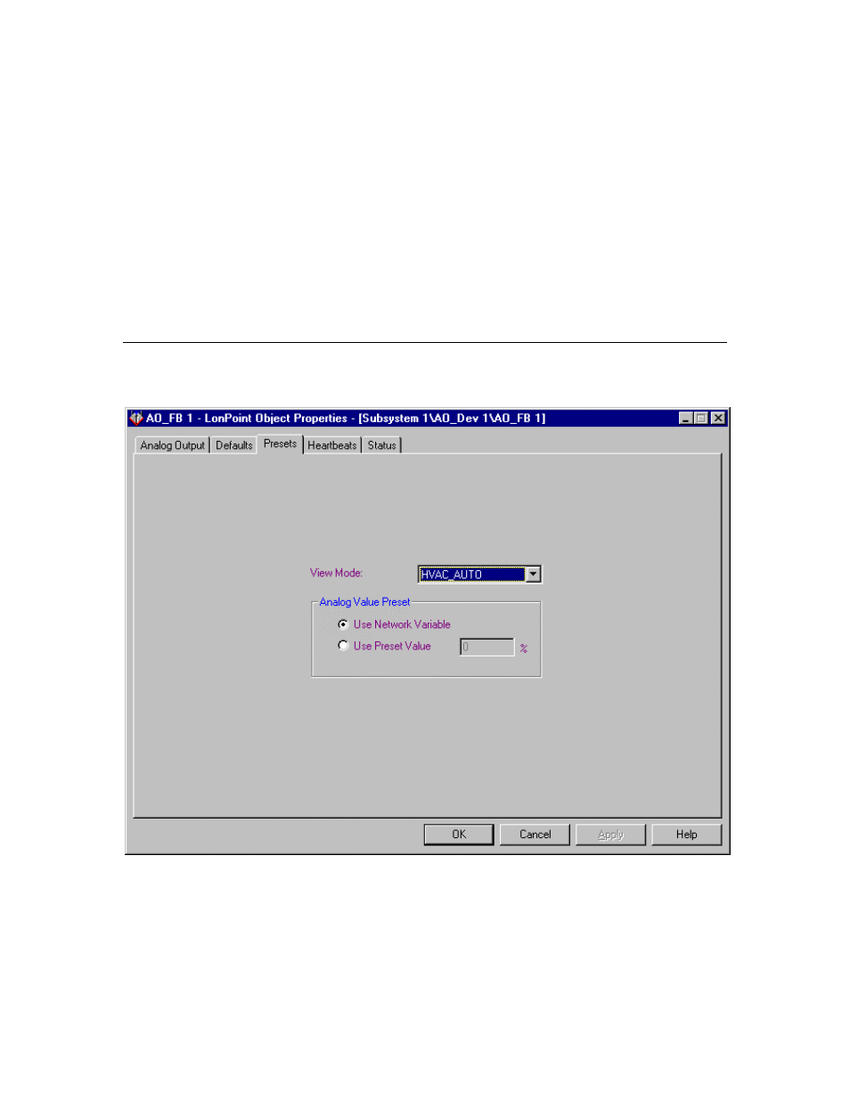 Presets | Echelon LonPoint Application and Plug-In User Manual | Page 71 / 191