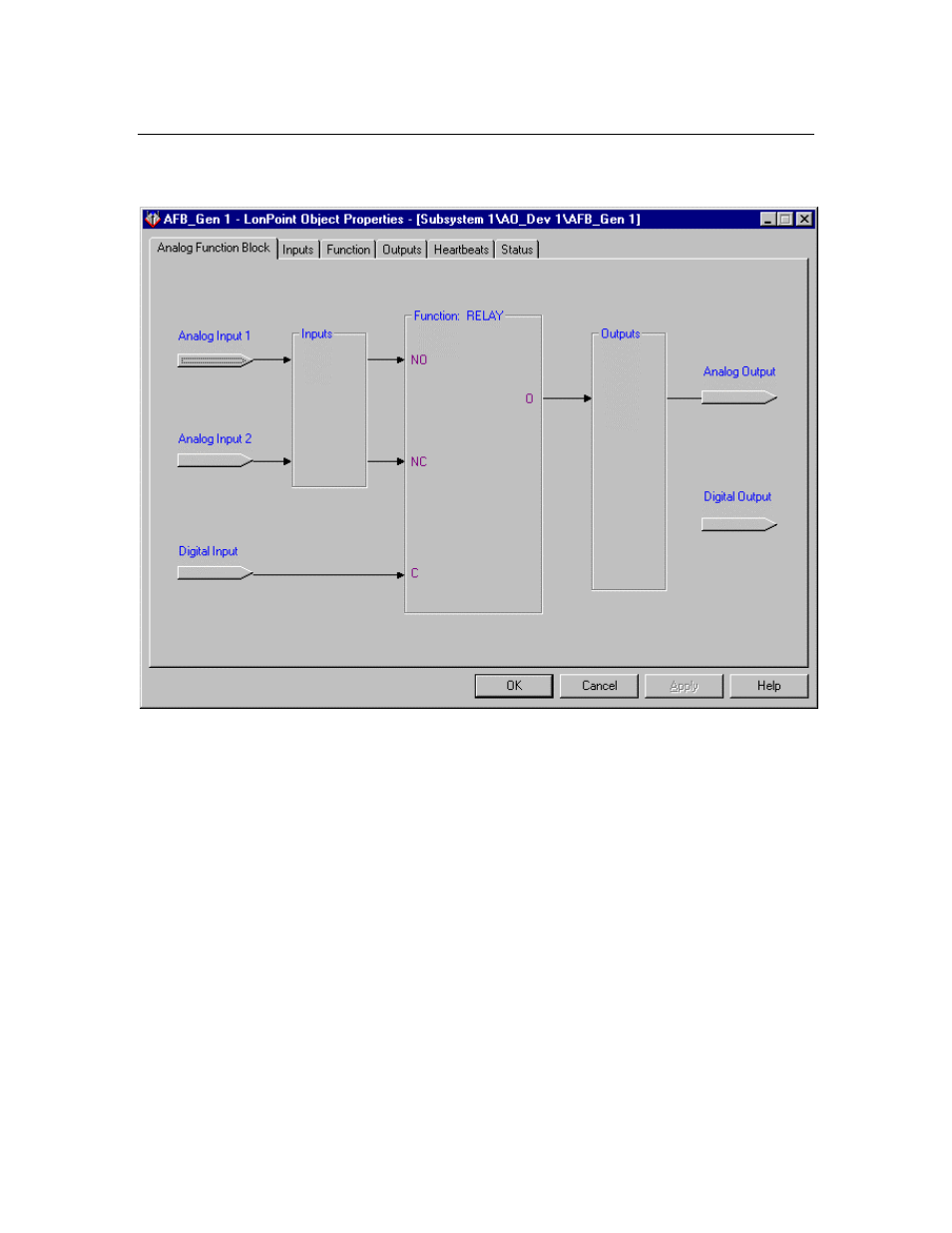 Analog function block | Echelon LonPoint Application and Plug-In User Manual | Page 75 / 191