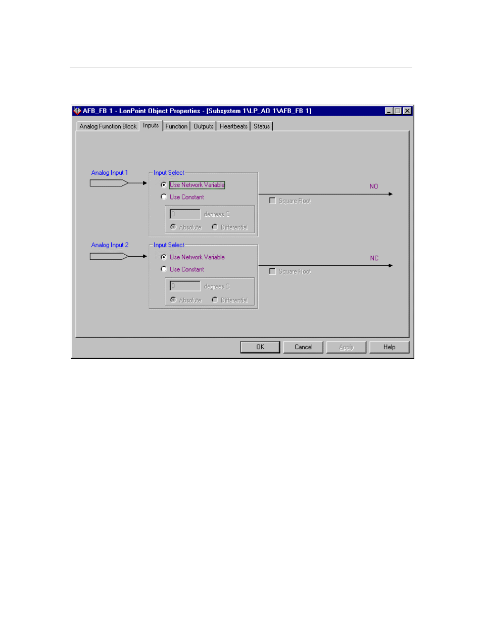 Inputs | Echelon LonPoint Application and Plug-In User Manual | Page 76 / 191