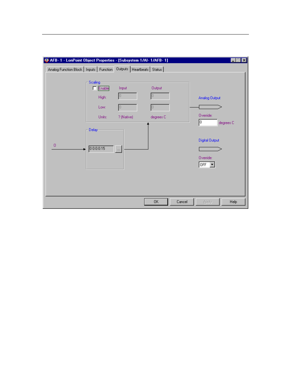 Outputs | Echelon LonPoint Application and Plug-In User Manual | Page 80 / 191