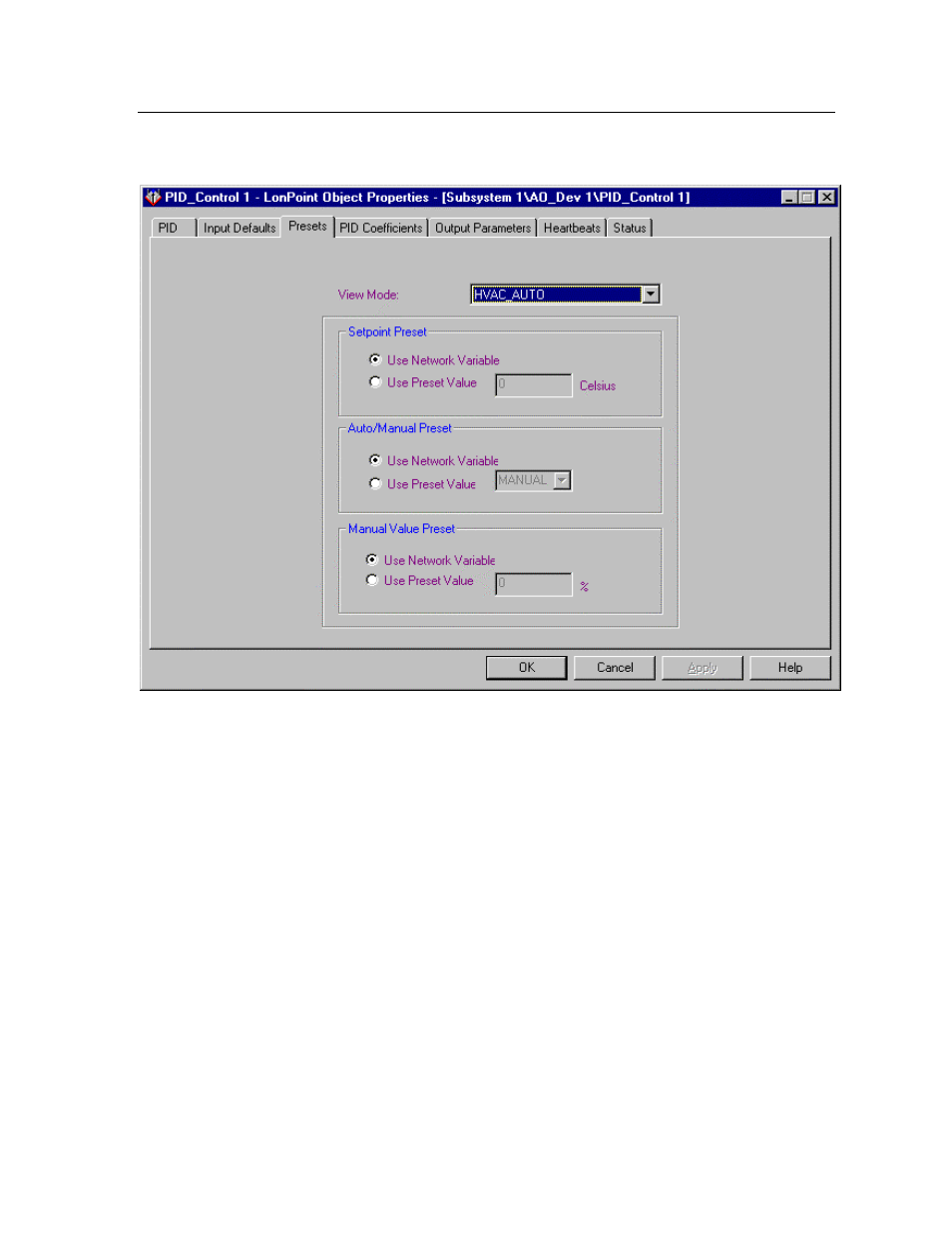 Presets | Echelon LonPoint Application and Plug-In User Manual | Page 90 / 191