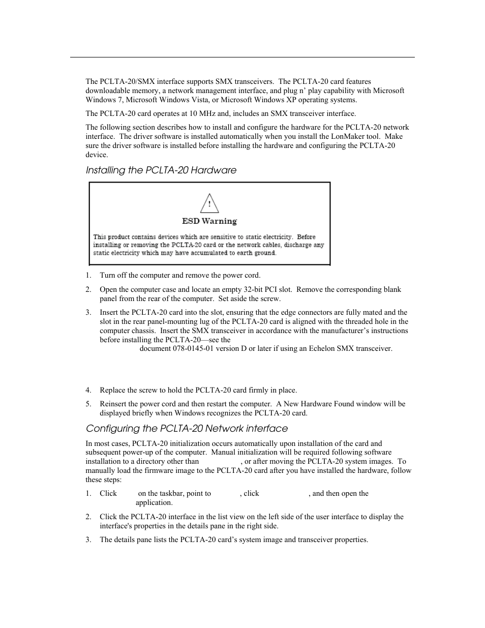 Echelon PCLTA Network Interface User Manual | Page 12 / 24