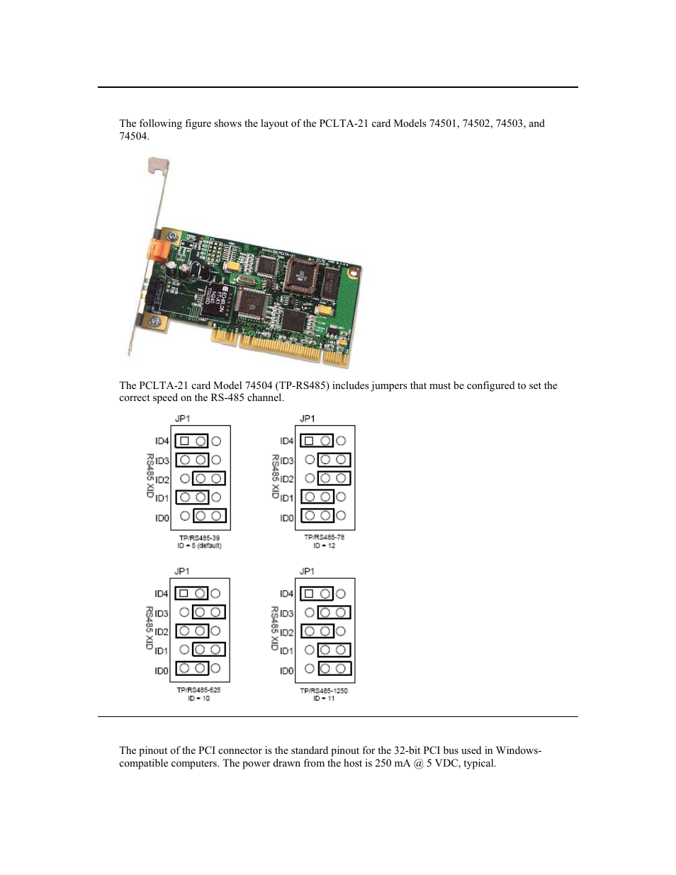 Pclta-21 board layout, P1 and p2 pci bus connector | Echelon PCLTA Network Interface User Manual | Page 18 / 24