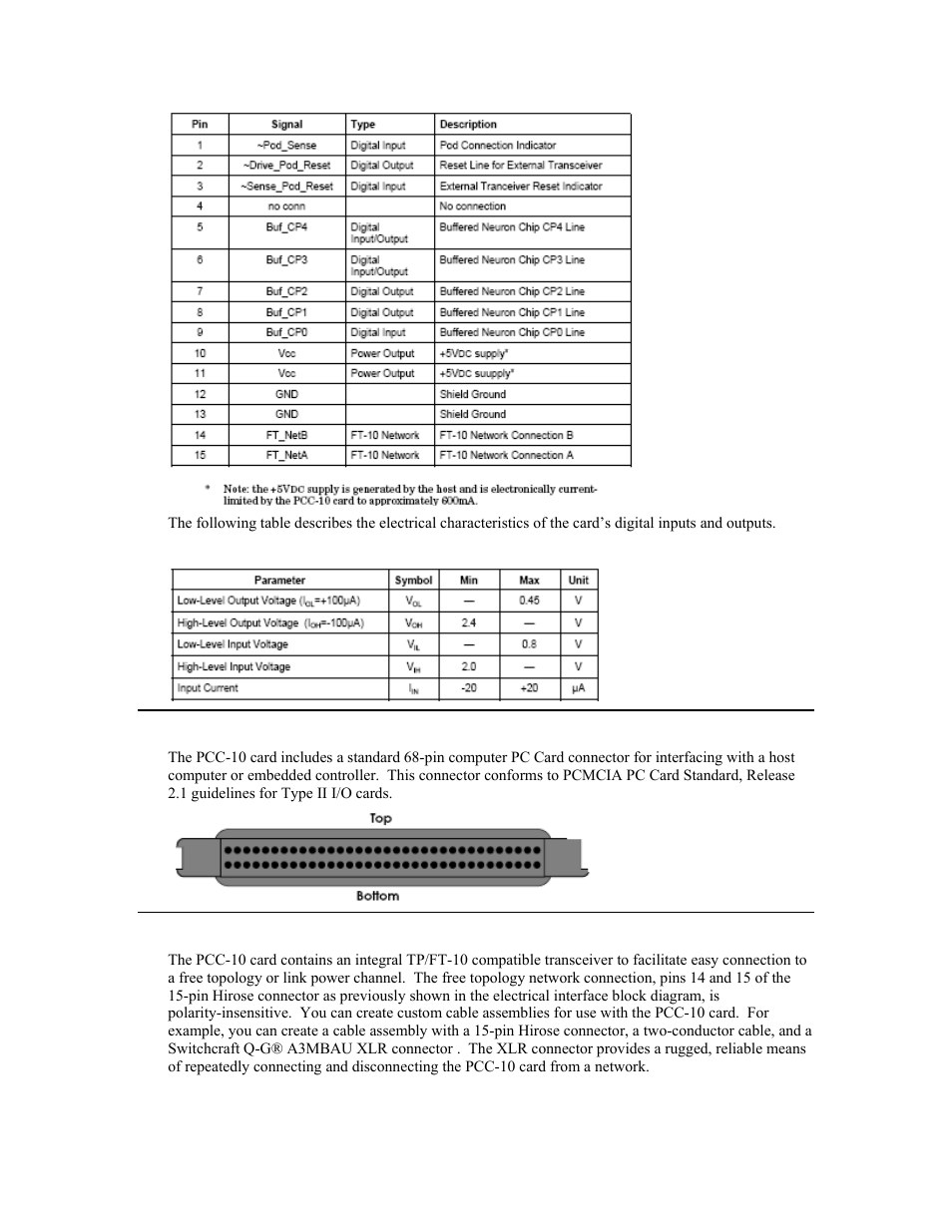 Network connector, Free topology network connection | Echelon PCLTA Network Interface User Manual | Page 22 / 24