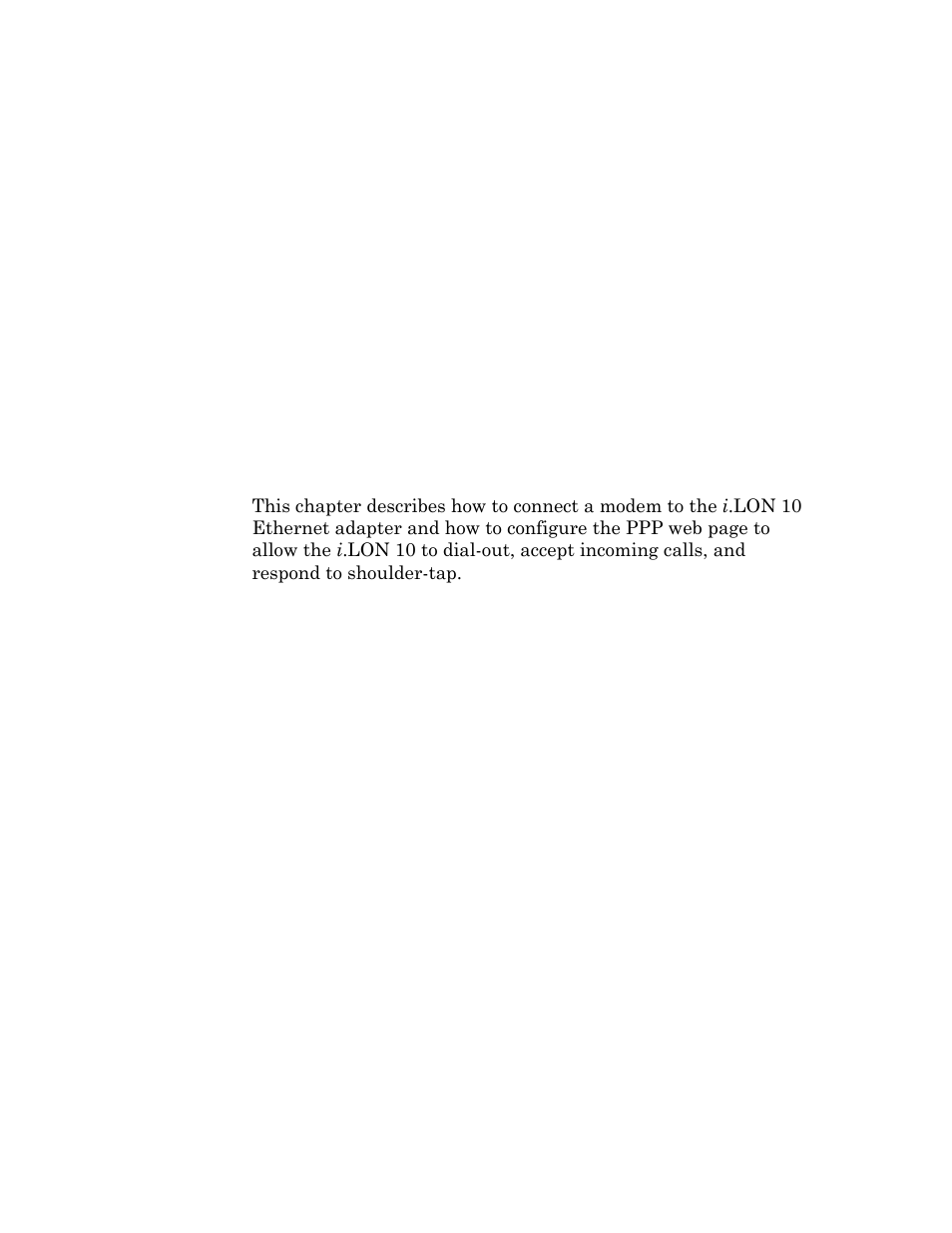 4 using the i.lon 10 ethernet adapter with a modem, Using the i .lon 10 ethernet adapter with a modem | Echelon i.LON 10 Ethernet Adapter User Manual | Page 25 / 82