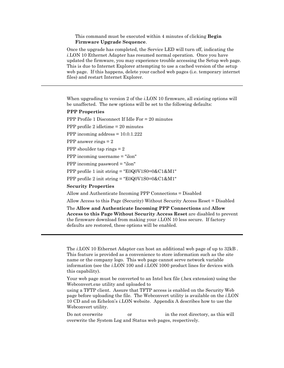 Upgrading to firmware version 2 -3, Uploading a user web page, Upgrading to firmware version 2 | Echelon i.LON 10 Ethernet Adapter User Manual | Page 51 / 82