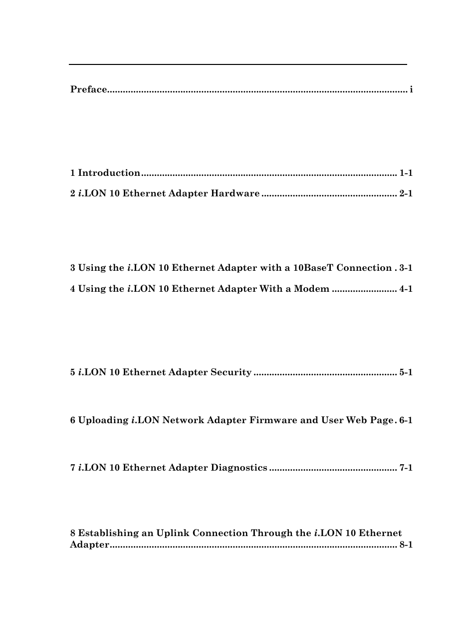 Echelon i.LON 10 Ethernet Adapter User Manual | Page 6 / 82