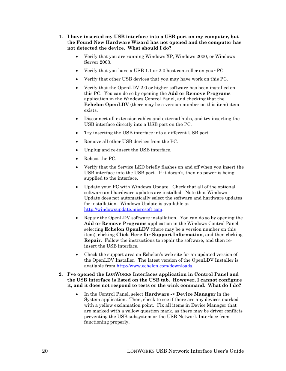 Echelon LonWorks USB Network Interface User Manual | Page 26 / 27