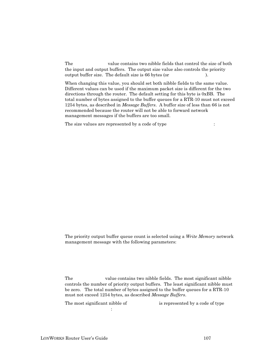 Set priority output buffer queue count | Echelon LonWorks Router User Manual | Page 117 / 129