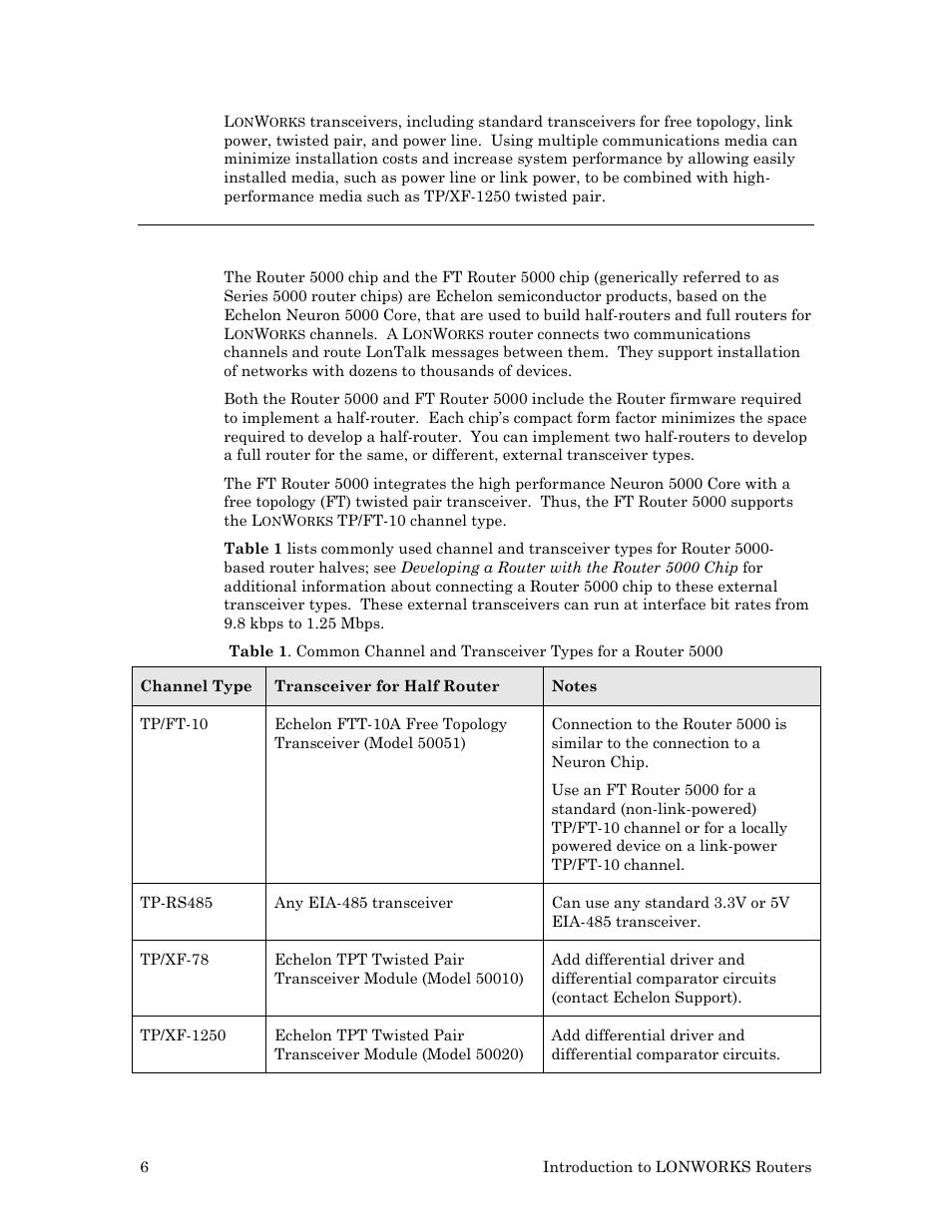 Router 5000 and ft router 5000 overview | Echelon LonWorks Router User Manual | Page 16 / 129