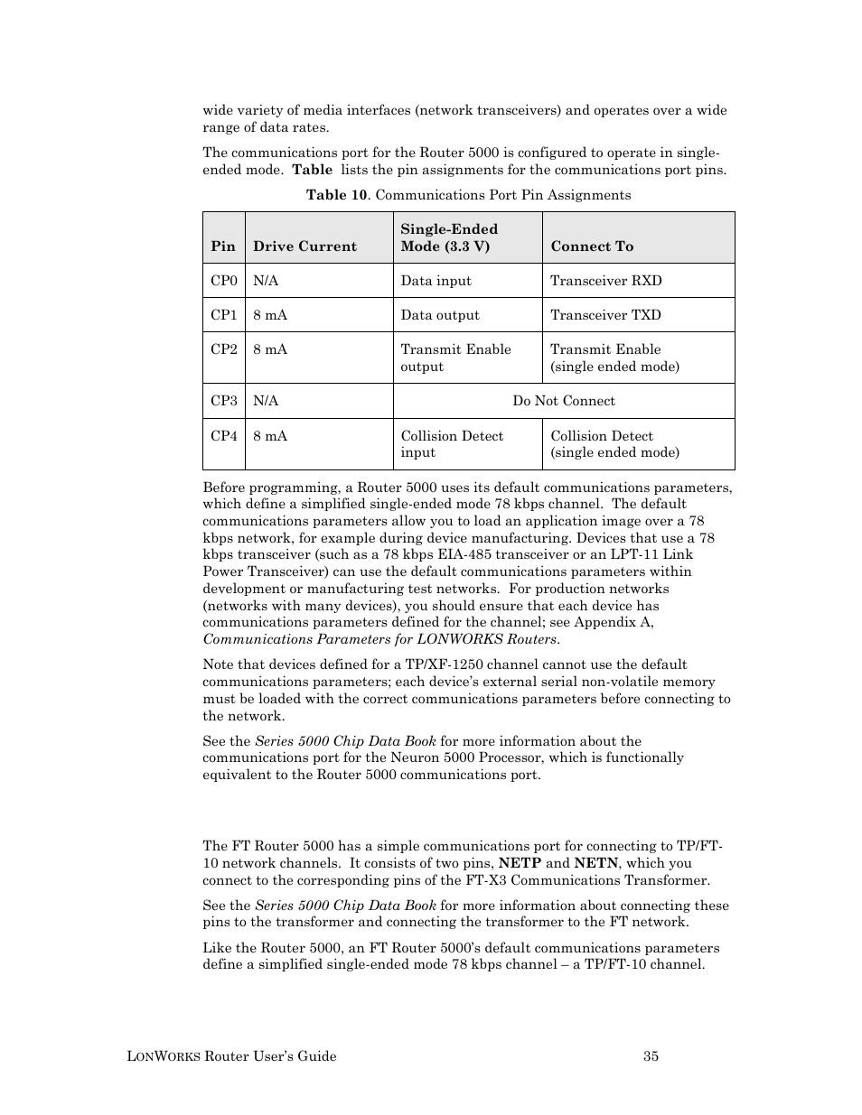 Netp and netn – ft router 5000 only | Echelon LonWorks Router User Manual | Page 45 / 129