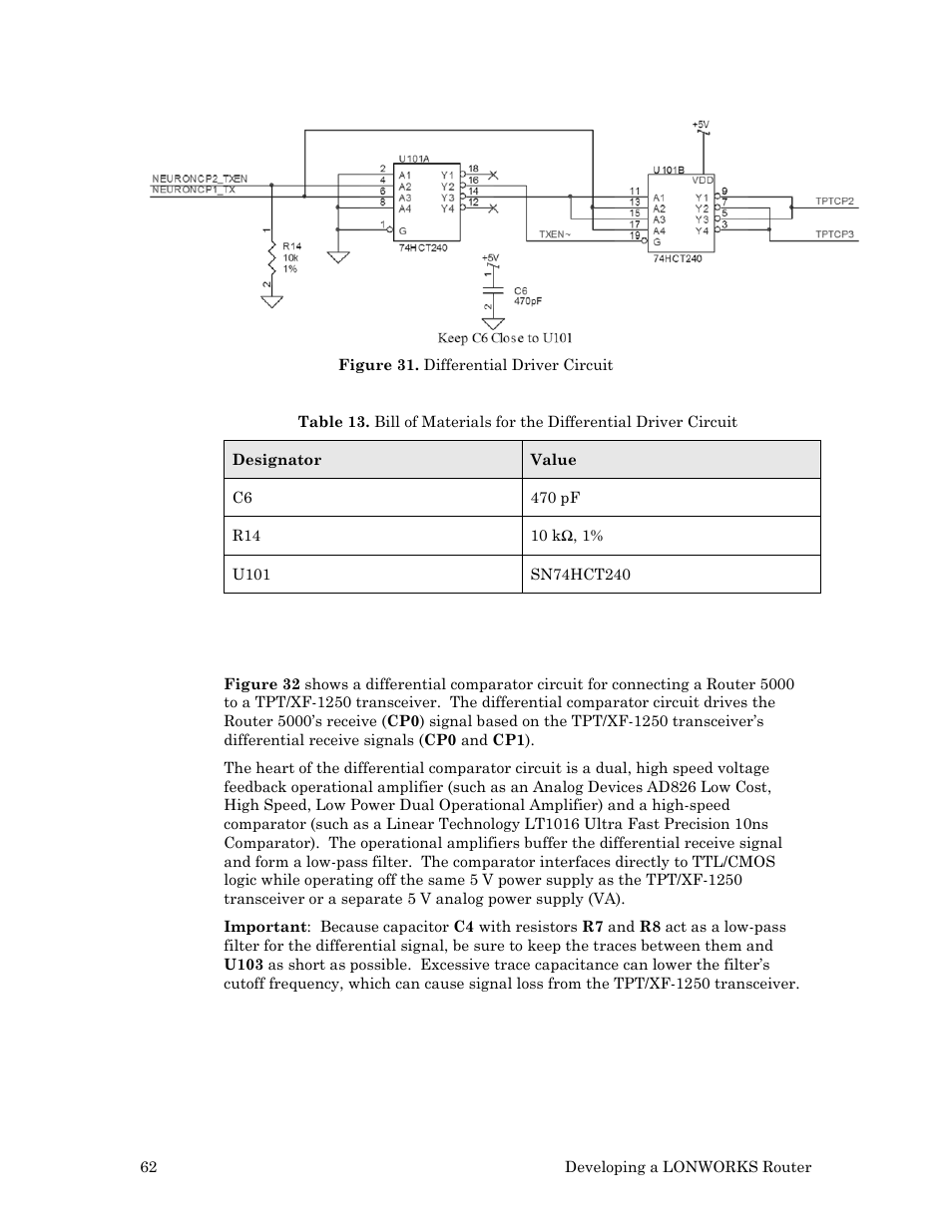 Comparator circuit | Echelon LonWorks Router User Manual | Page 72 / 129