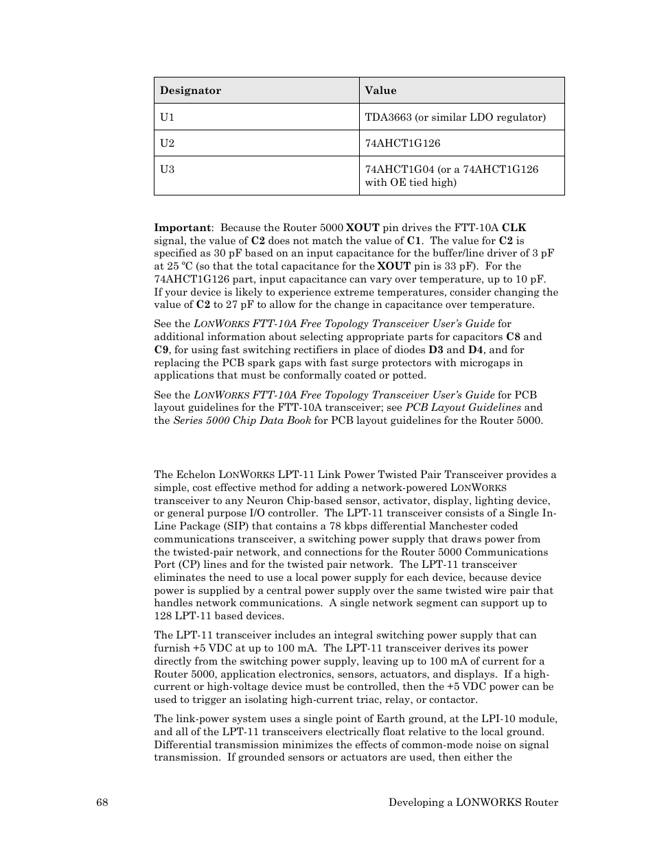 Using an lpt-11 link power transceiver | Echelon LonWorks Router User Manual | Page 78 / 129