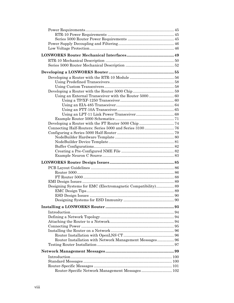 Echelon LonWorks Router User Manual | Page 8 / 129