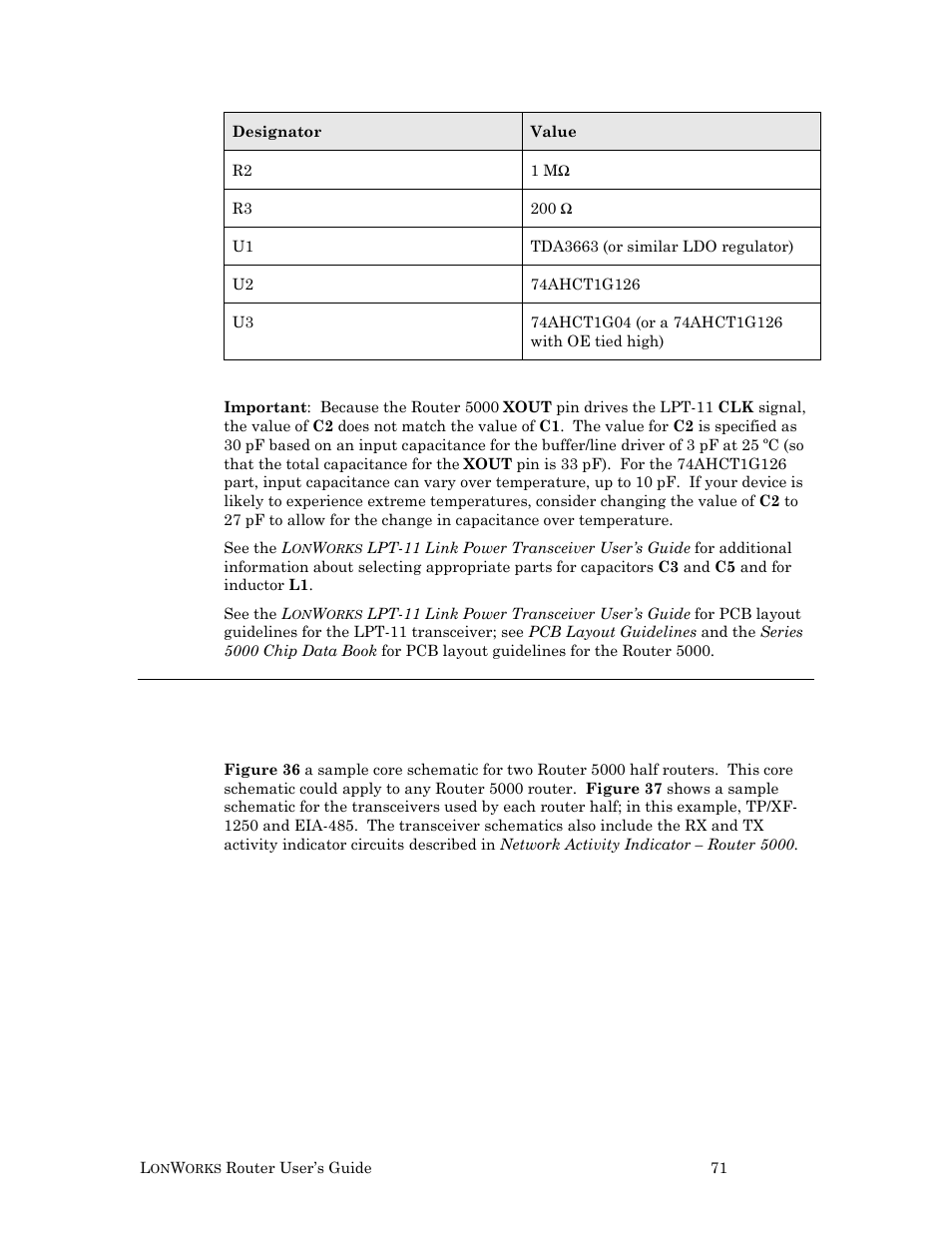 Example router 5000 schematics | Echelon LonWorks Router User Manual | Page 81 / 129