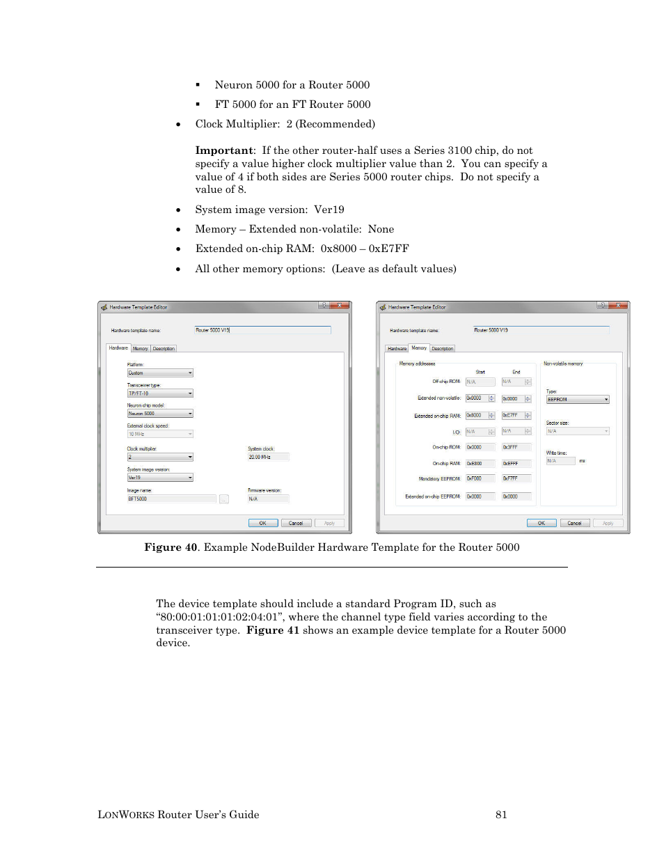 Nodebuilder device template, Ee figure 40 | Echelon LonWorks Router User Manual | Page 91 / 129