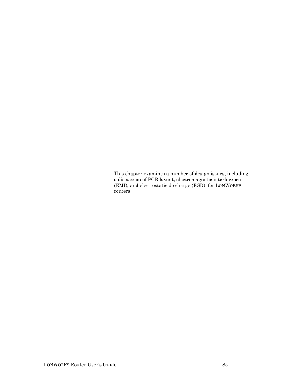 Lonworks router design issues, 5, lonworks router design issues, Router design issues | Orks | Echelon LonWorks Router User Manual | Page 95 / 129