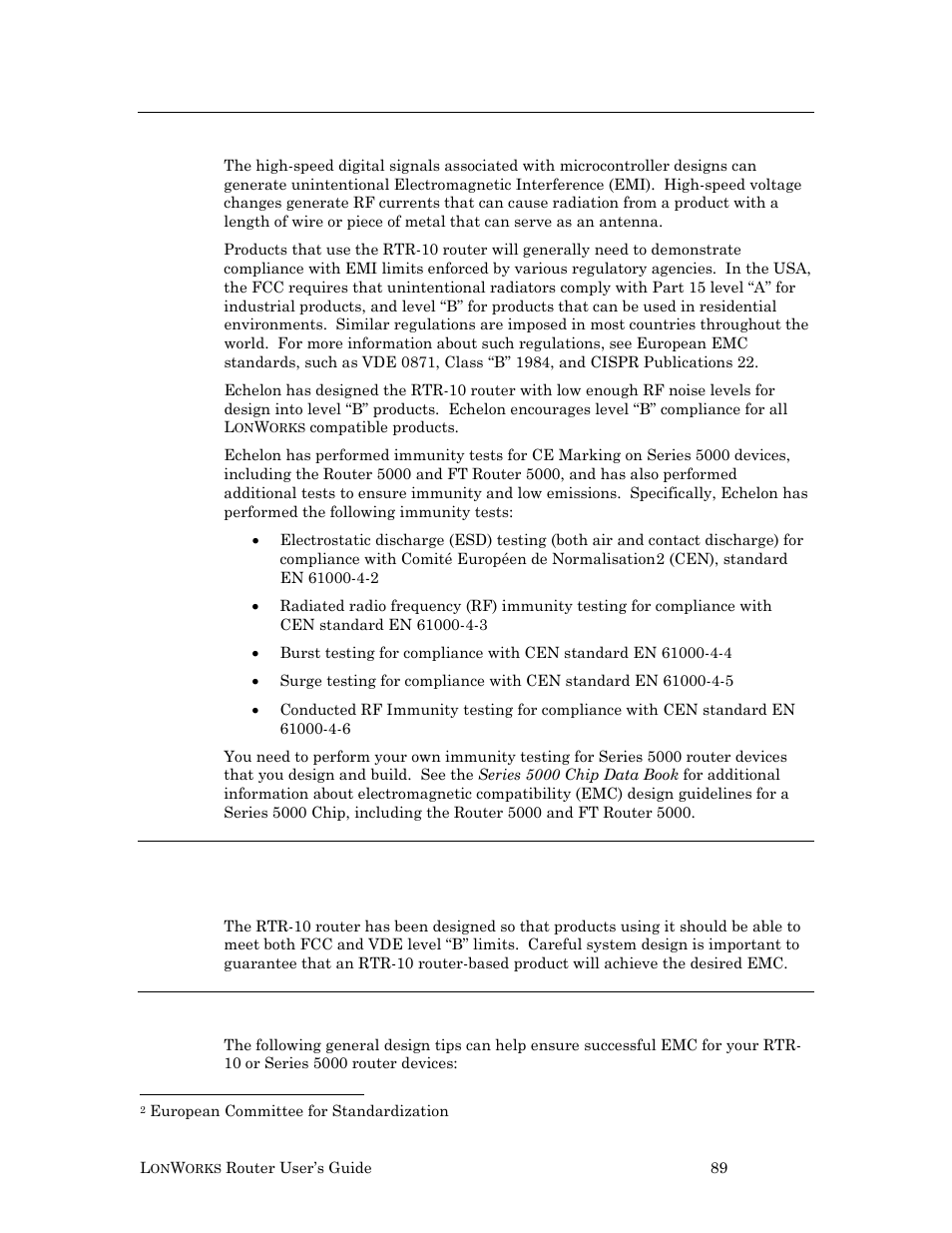 Emi design issues, Emc design tips | Echelon LonWorks Router User Manual | Page 99 / 129