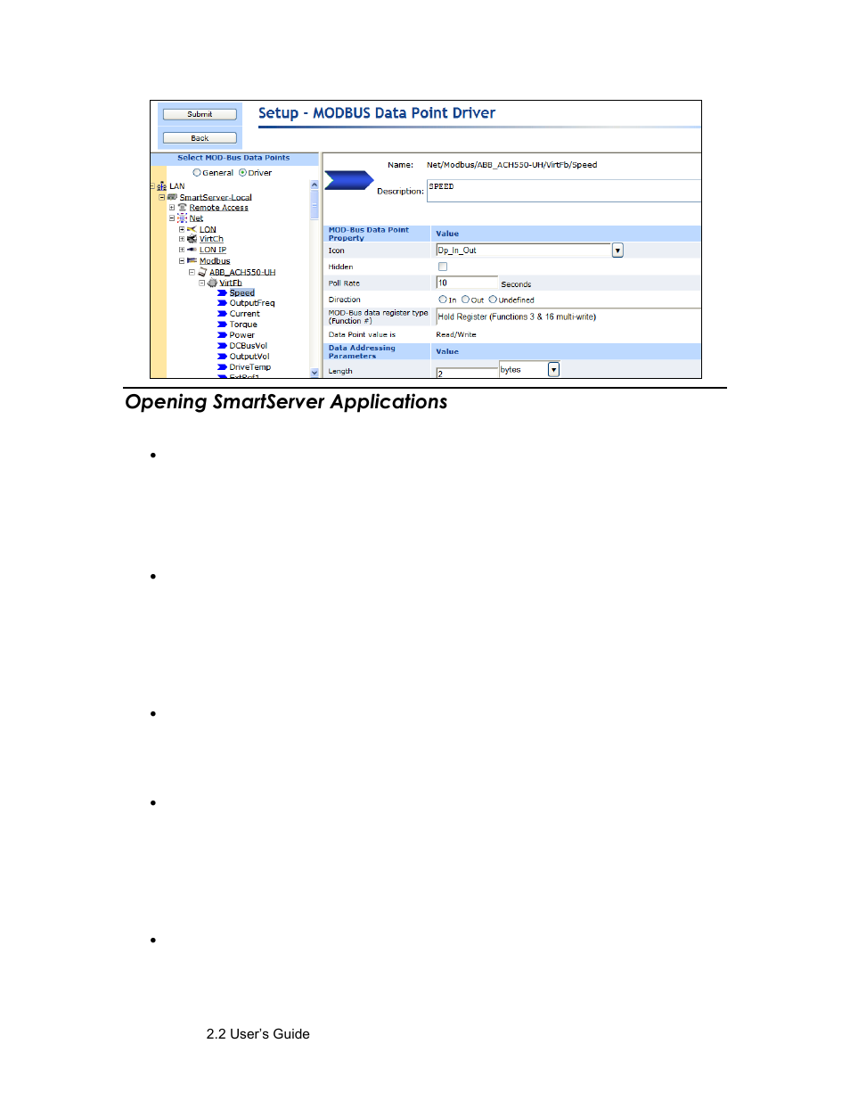Opening smartserver applications, Open smartserver applications | Echelon SmartServer 2.2 User Manual | Page 134 / 560