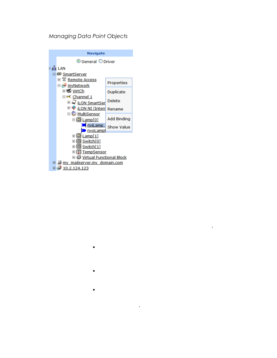 Managing data point objects | Echelon SmartServer 2.2 User Manual | Page 155 / 560