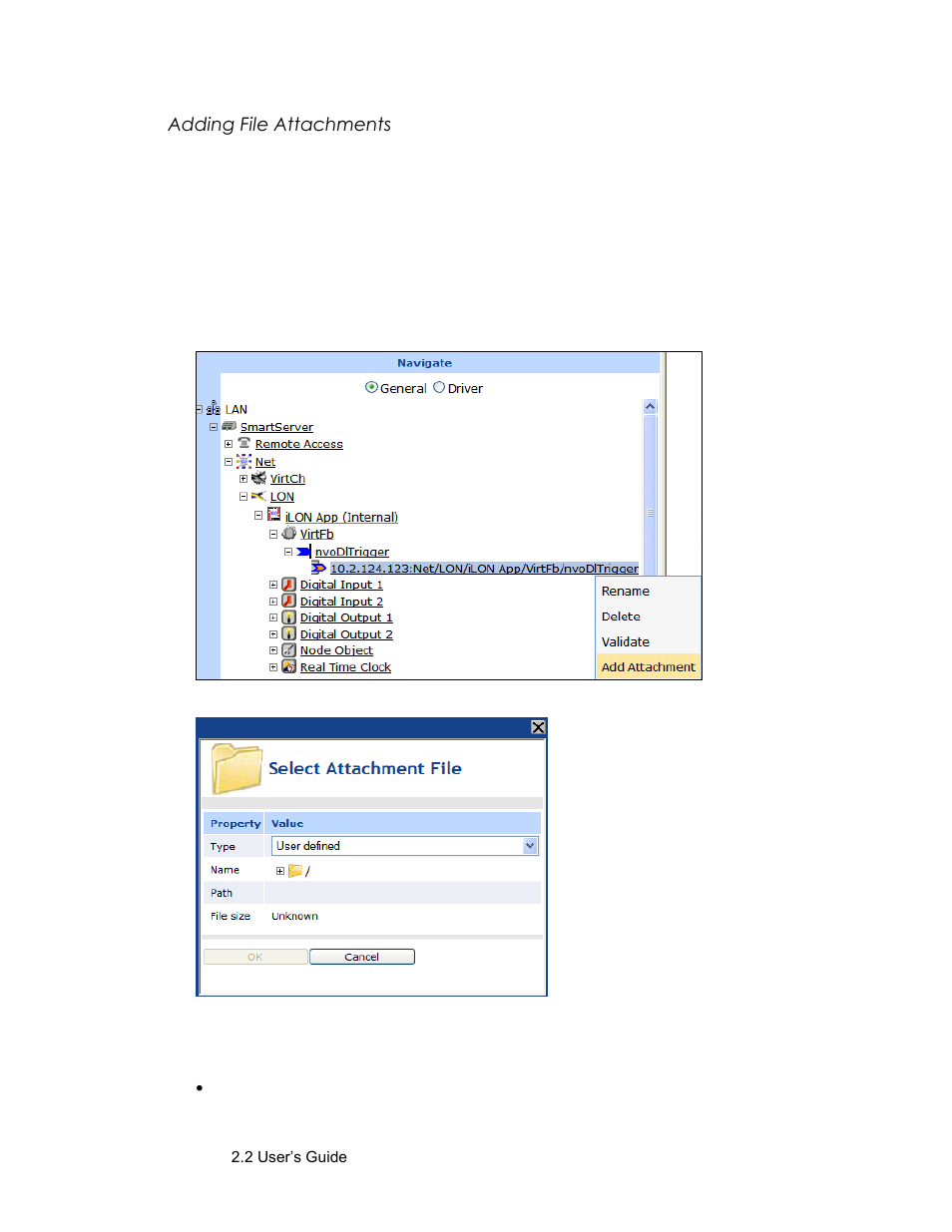 Adding file attachments, See adding file attachments in | Echelon SmartServer 2.2 User Manual | Page 184 / 560