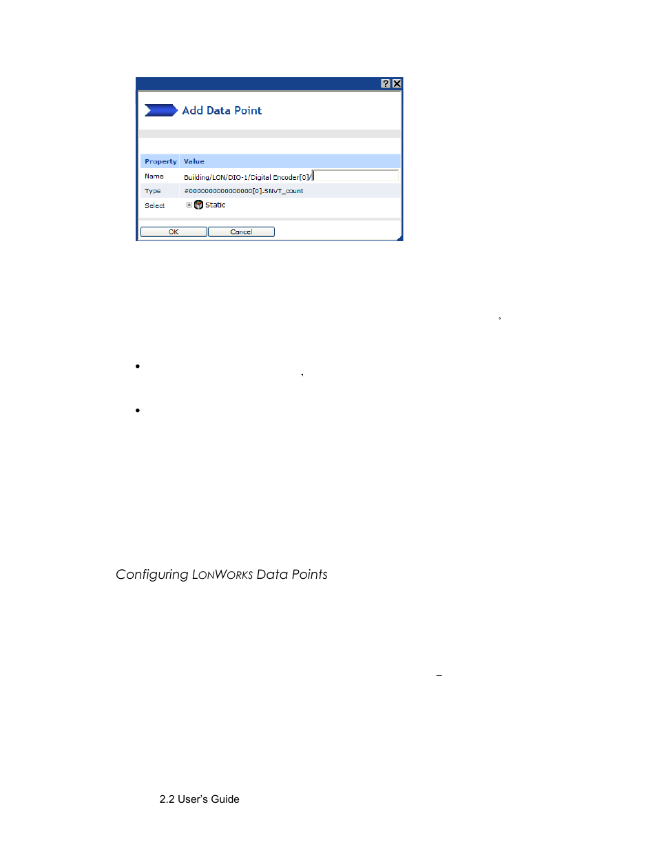 Configuring lonworks data points, Configuring l, Orks | Data points, See configuring l | Echelon SmartServer 2.2 User Manual | Page 258 / 560