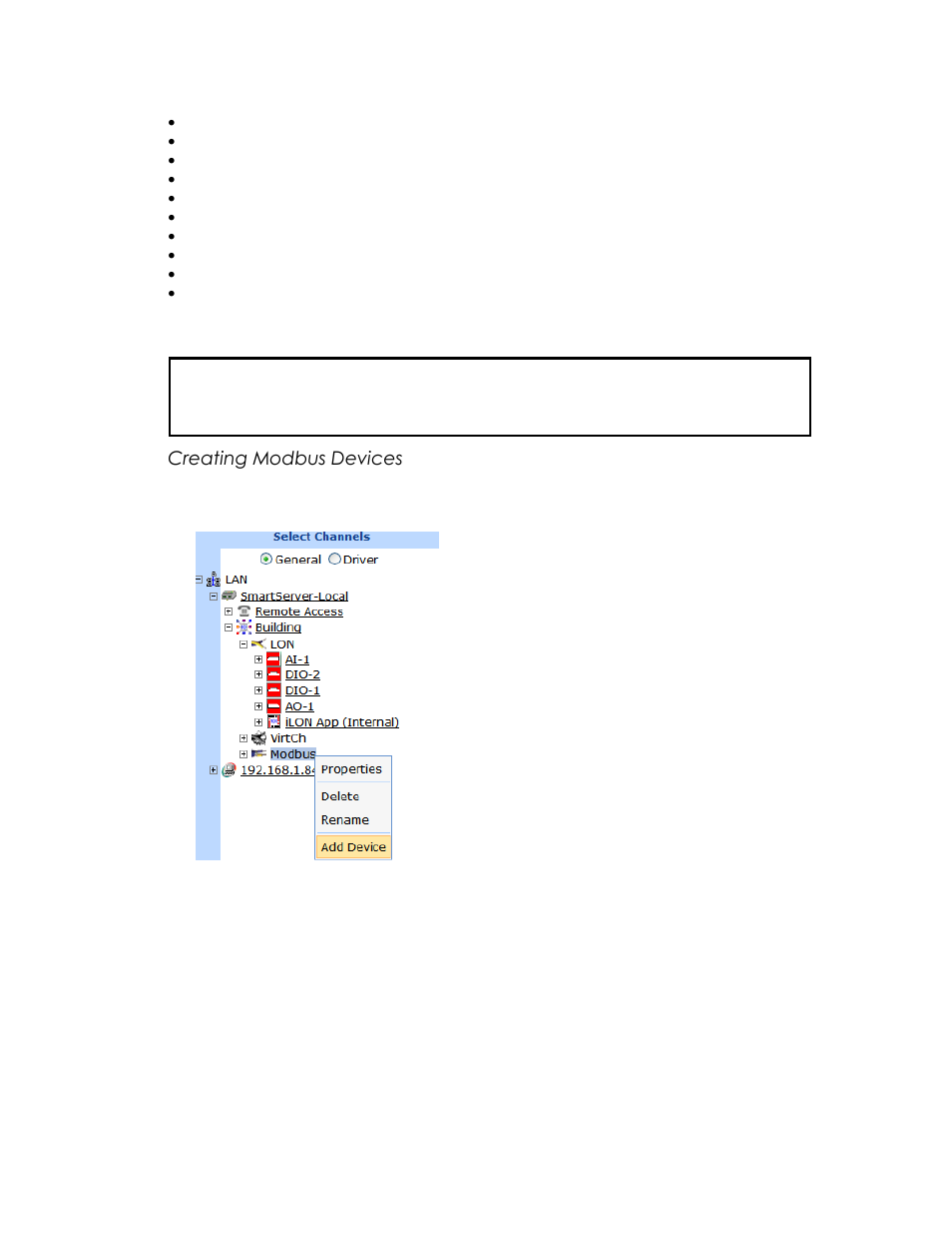 Creating modbus devices | Echelon SmartServer 2.2 User Manual | Page 273 / 560