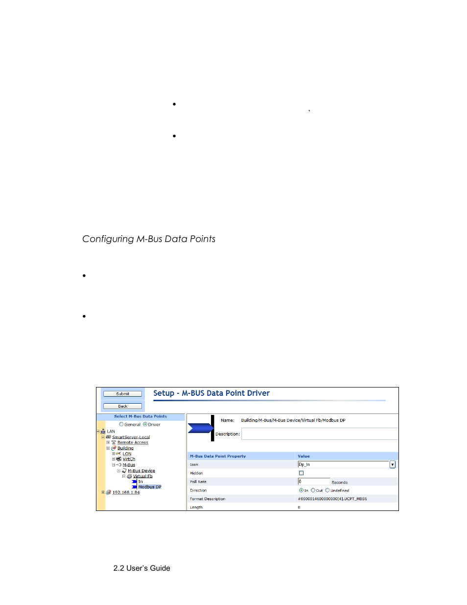 Configuring m-bus data points | Echelon SmartServer 2.2 User Manual | Page 294 / 560