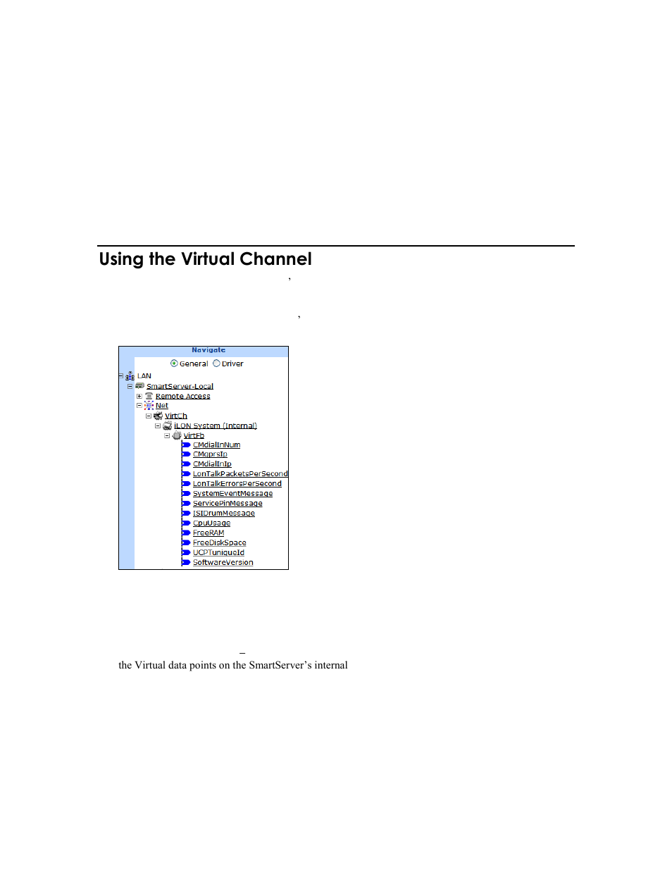 Using the virtual channel | Echelon SmartServer 2.2 User Manual | Page 297 / 560