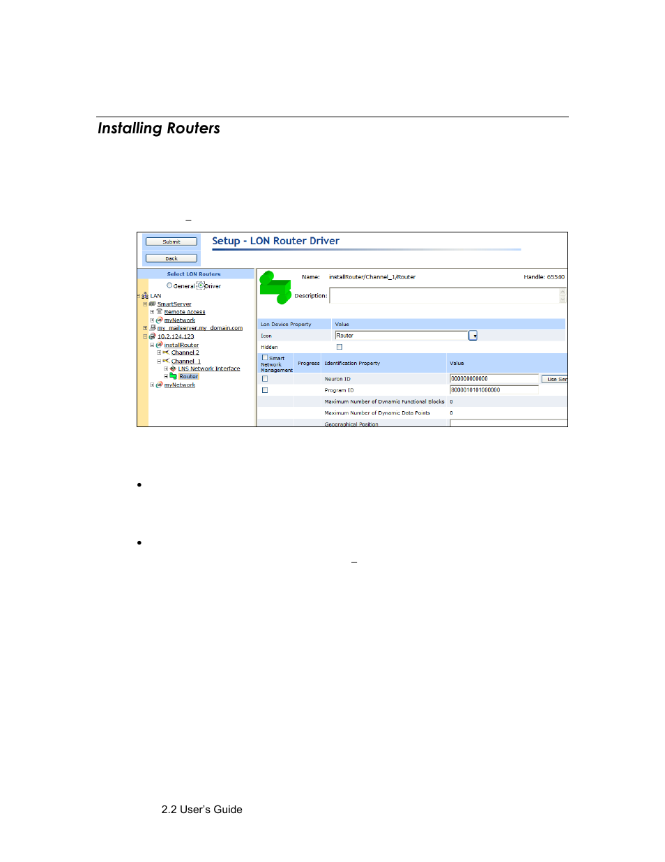 Installing routers | Echelon SmartServer 2.2 User Manual | Page 310 / 560
