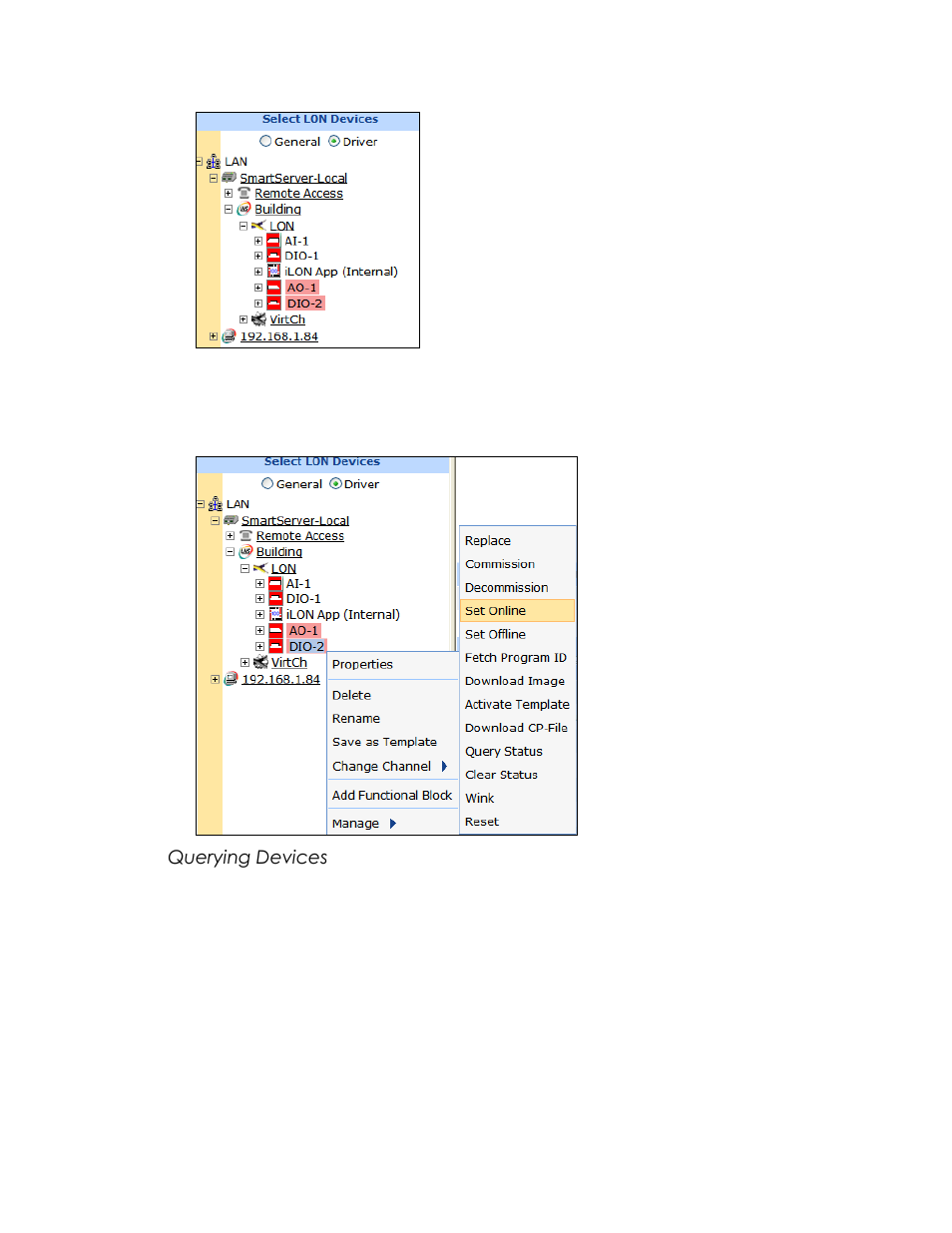 Querying devices | Echelon SmartServer 2.2 User Manual | Page 323 / 560