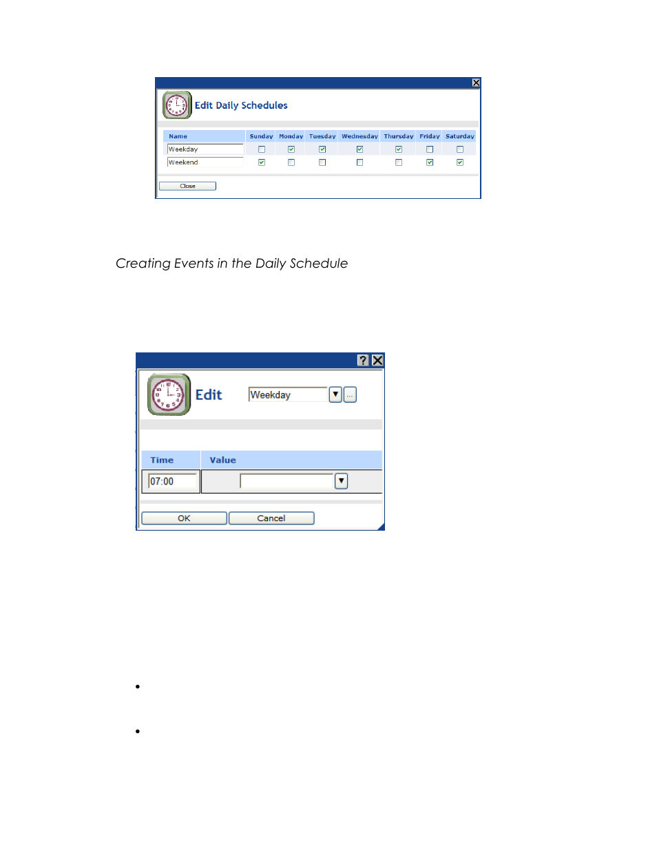 Creating events in the daily schedule | Echelon SmartServer 2.2 User Manual | Page 371 / 560