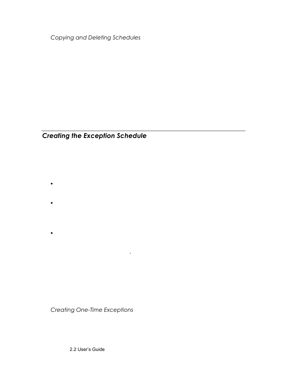 Copying and deleting schedules, Creating the exception schedule, Creating one-time exceptions | Echelon SmartServer 2.2 User Manual | Page 374 / 560