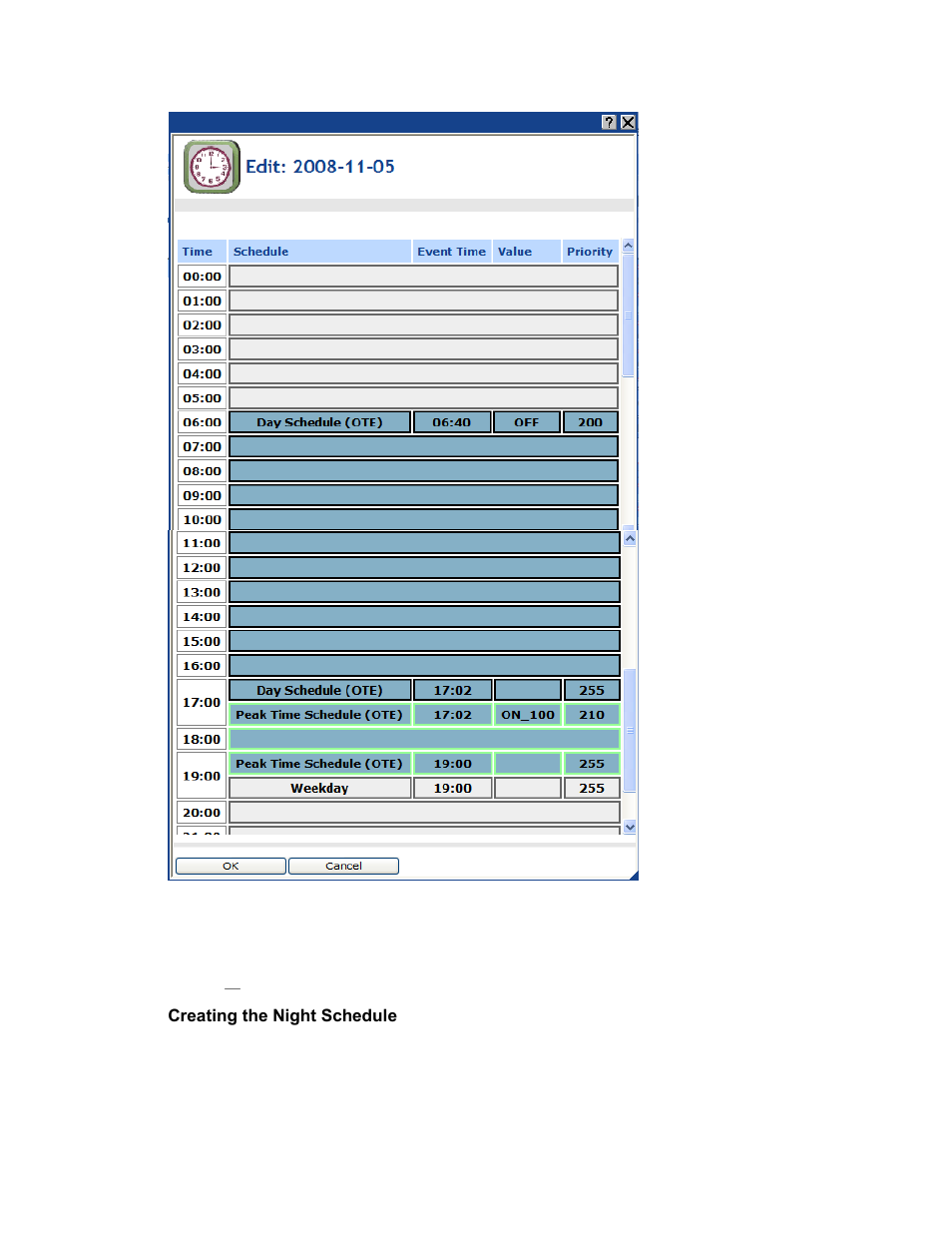 Creating the night schedule | Echelon SmartServer 2.2 User Manual | Page 399 / 560