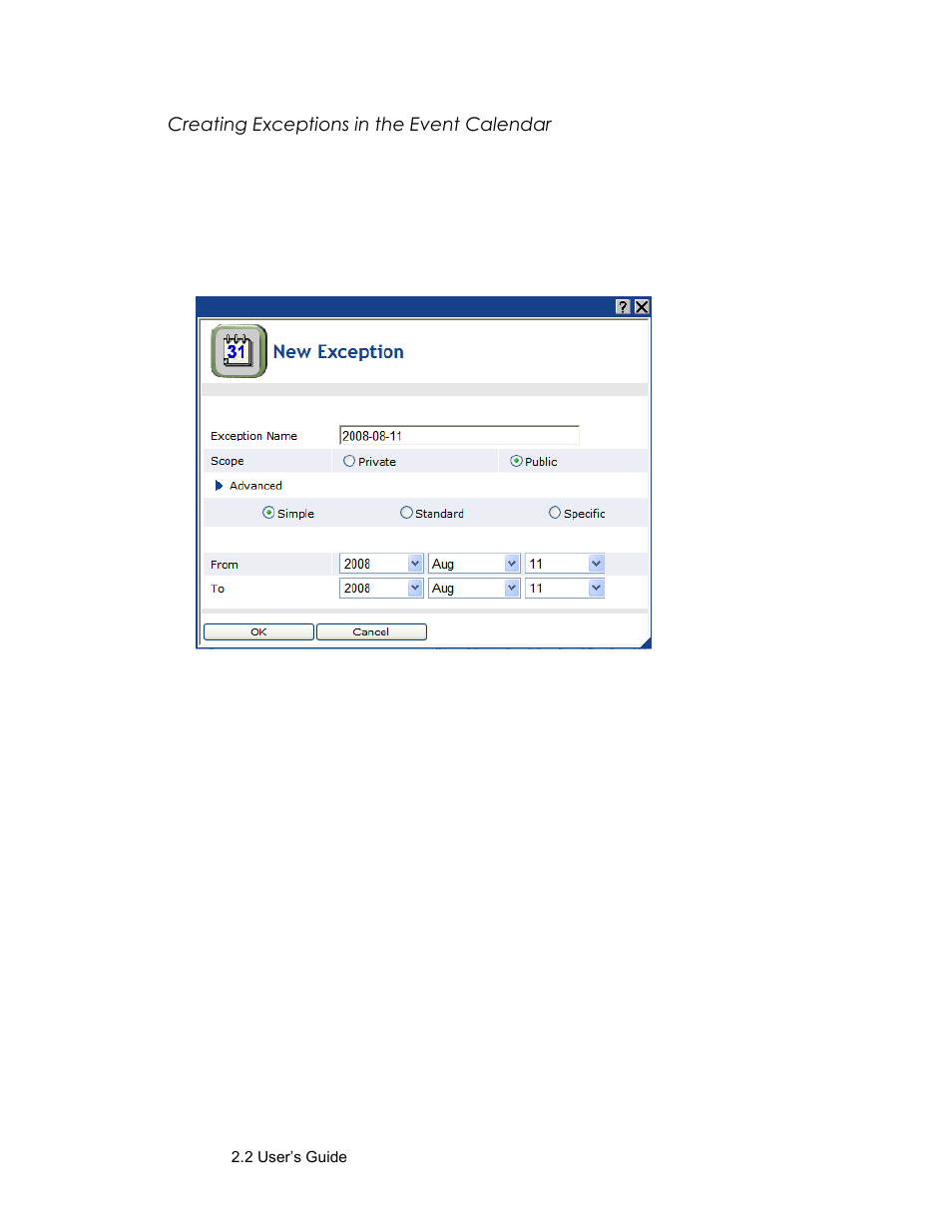 Creating exceptions in the event calendar | Echelon SmartServer 2.2 User Manual | Page 406 / 560