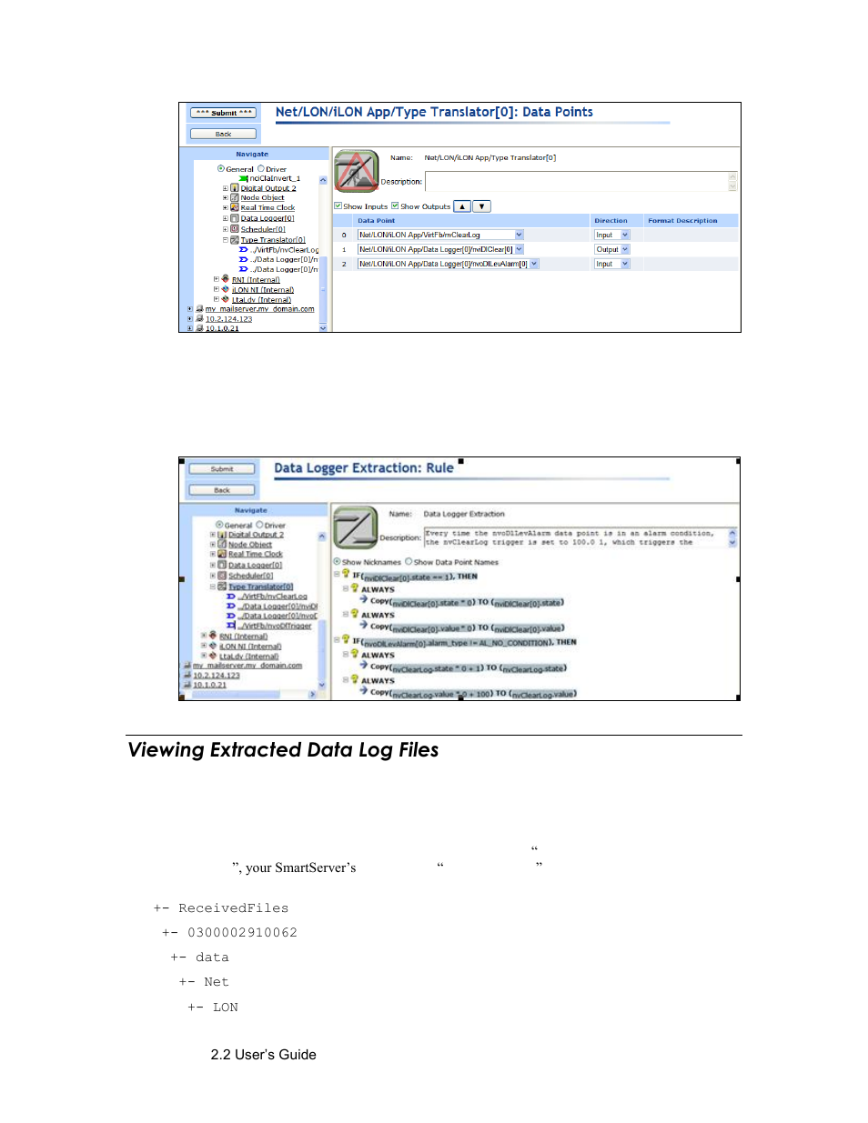 Viewing extracted data log files | Echelon SmartServer 2.2 User Manual | Page 428 / 560