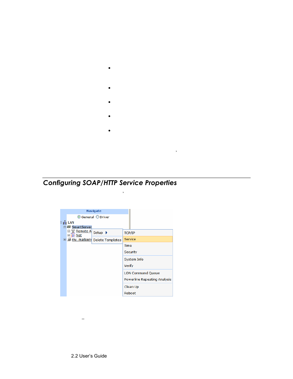 Configuring soap/http service properties, Configure soap/http properties | Echelon SmartServer 2.2 User Manual | Page 46 / 560