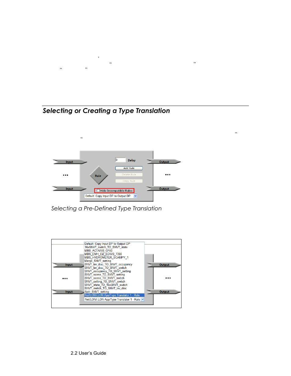 Selecting or creating a type translation, Selecting a pre-defined type translation | Echelon SmartServer 2.2 User Manual | Page 464 / 560